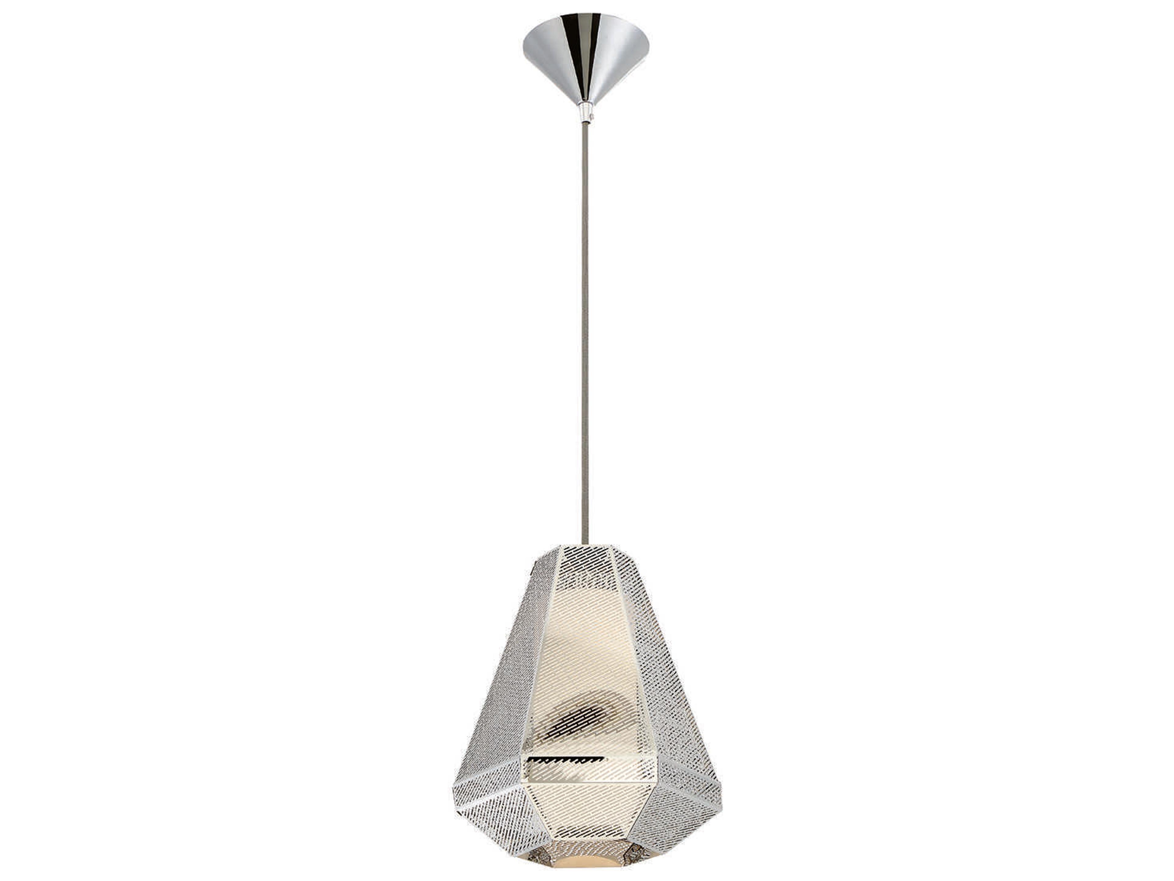 Eurofase Recinto 1-Light Chrome Glass Cylinder Geometric Mini Pendant