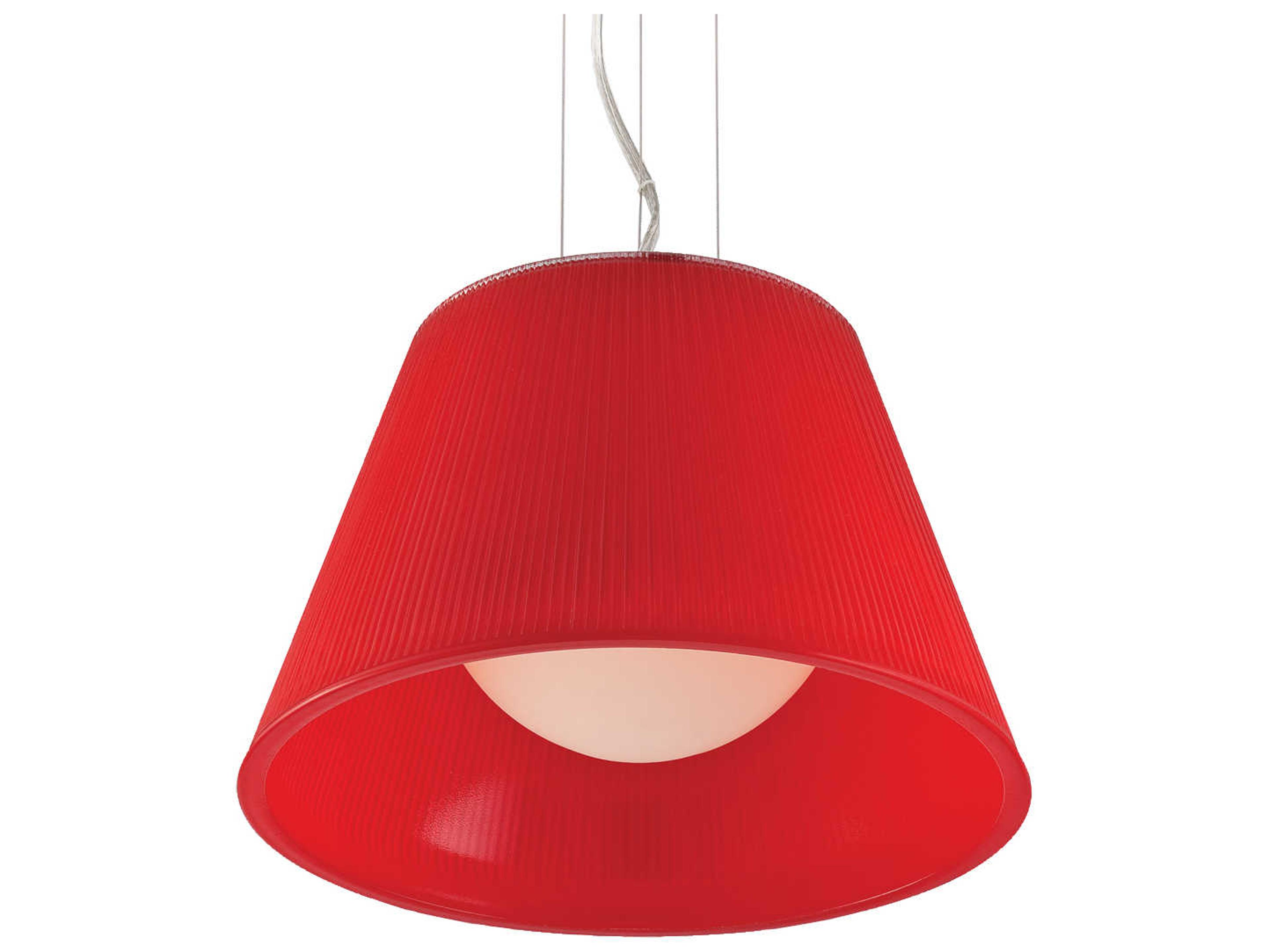 Eurofase Ribo 1-Light Chrome Red Glass Empire Globe Pendant