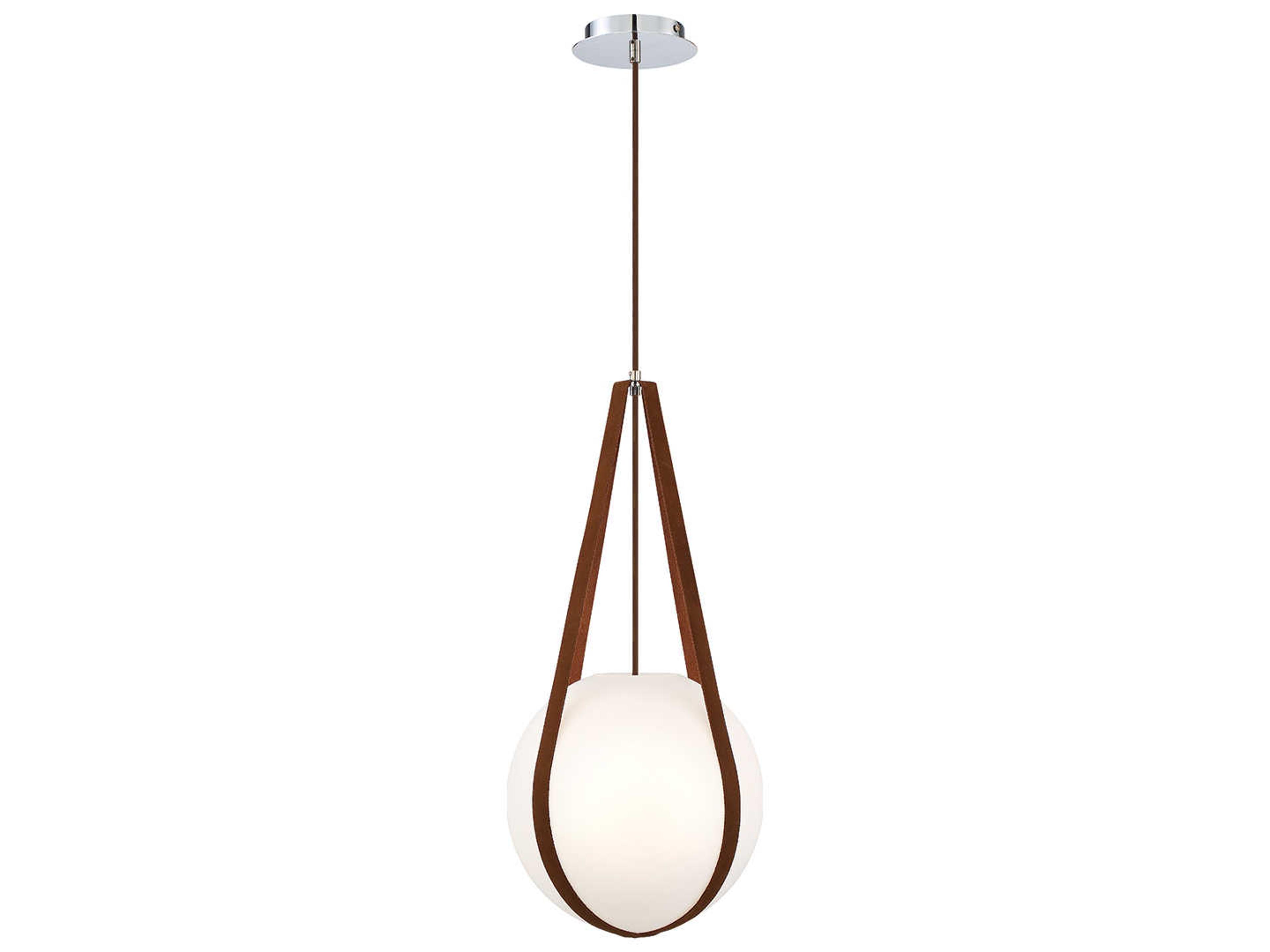 Eurofase Rosemount 1-Light Chrome White Glass Globe Pendant