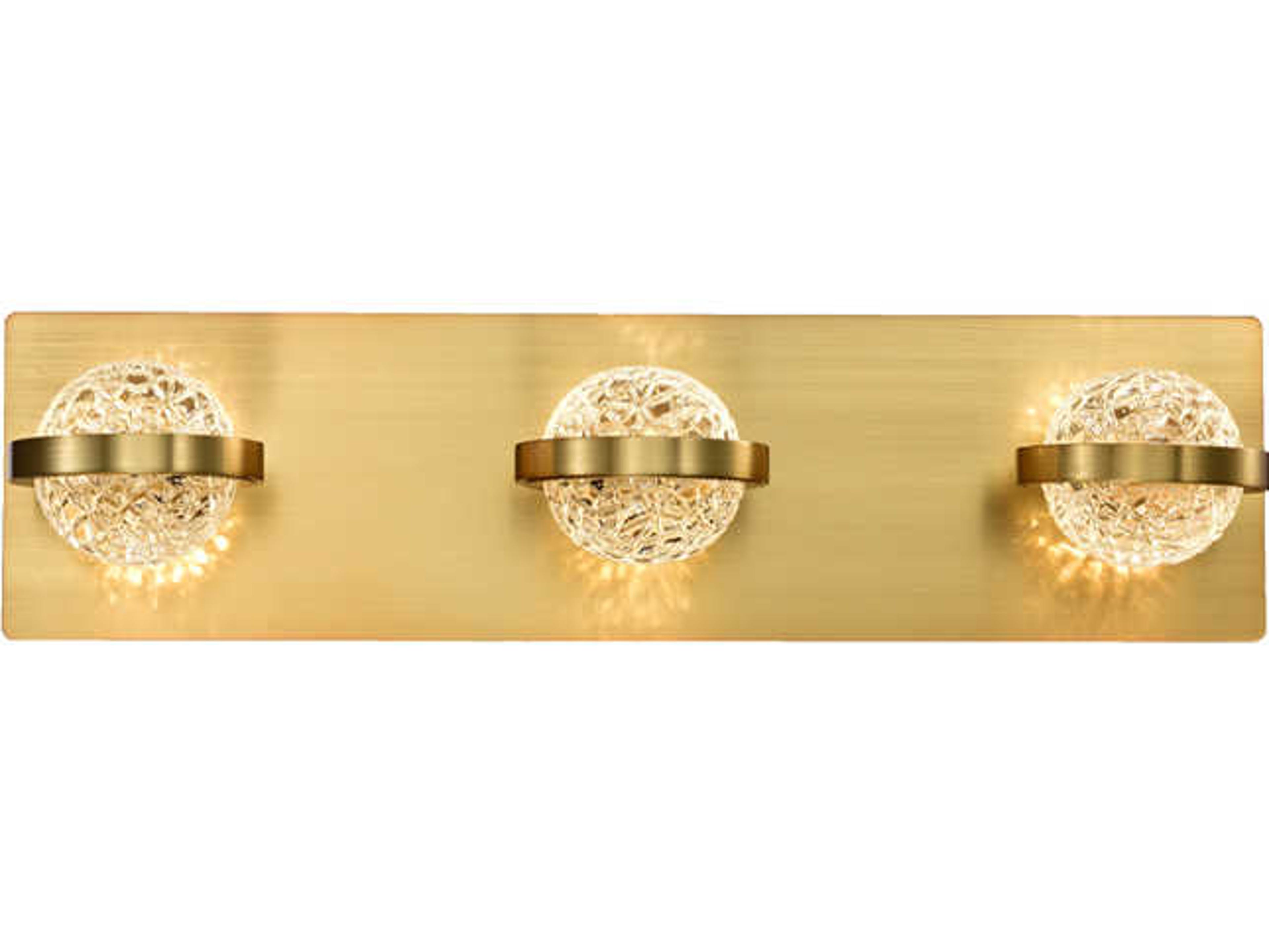 Eurofase Ryder 3-Light Gold Glass LED Vanity Light