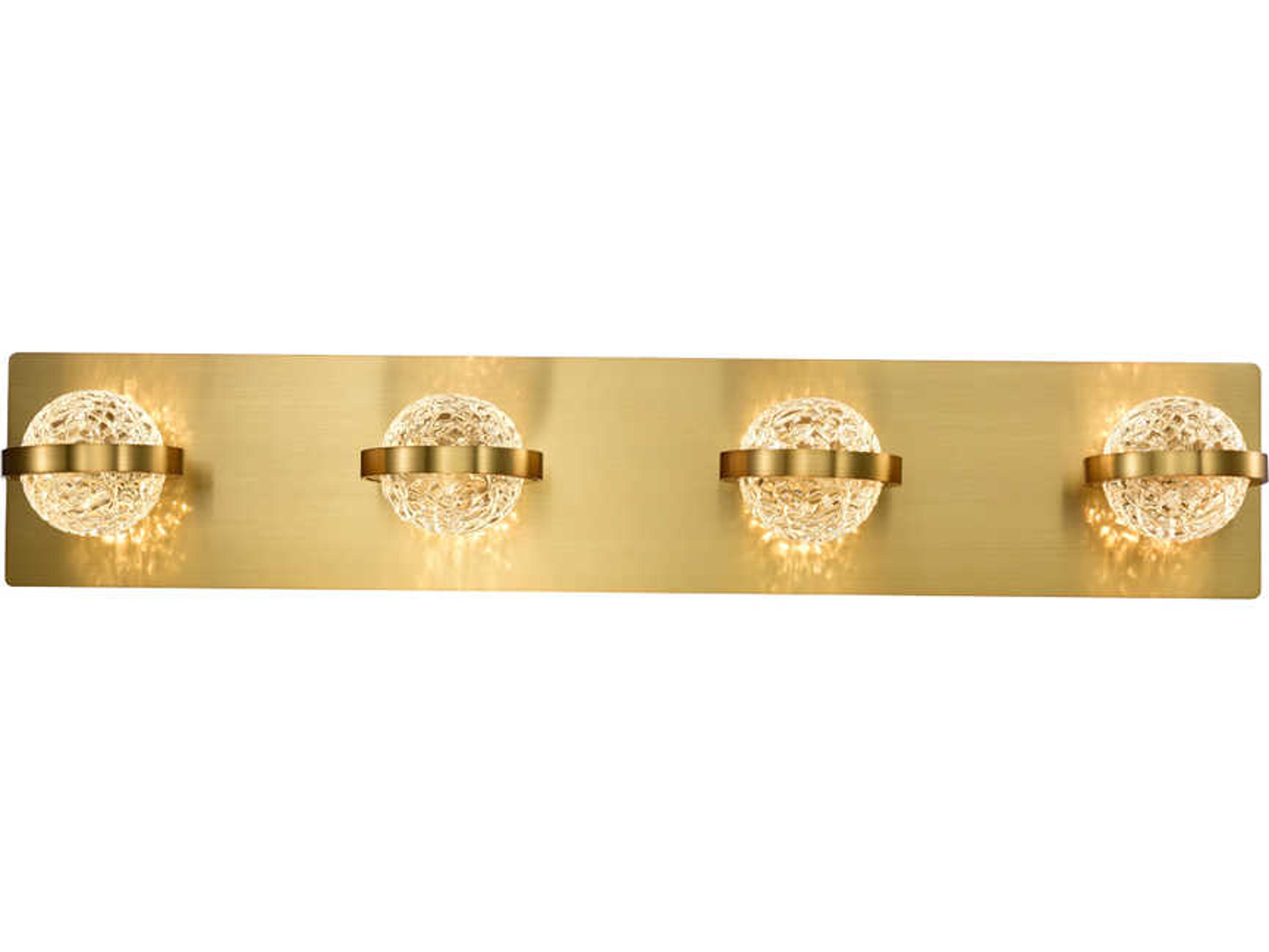Eurofase Ryder 4-Light Gold Glass LED Vanity Light
