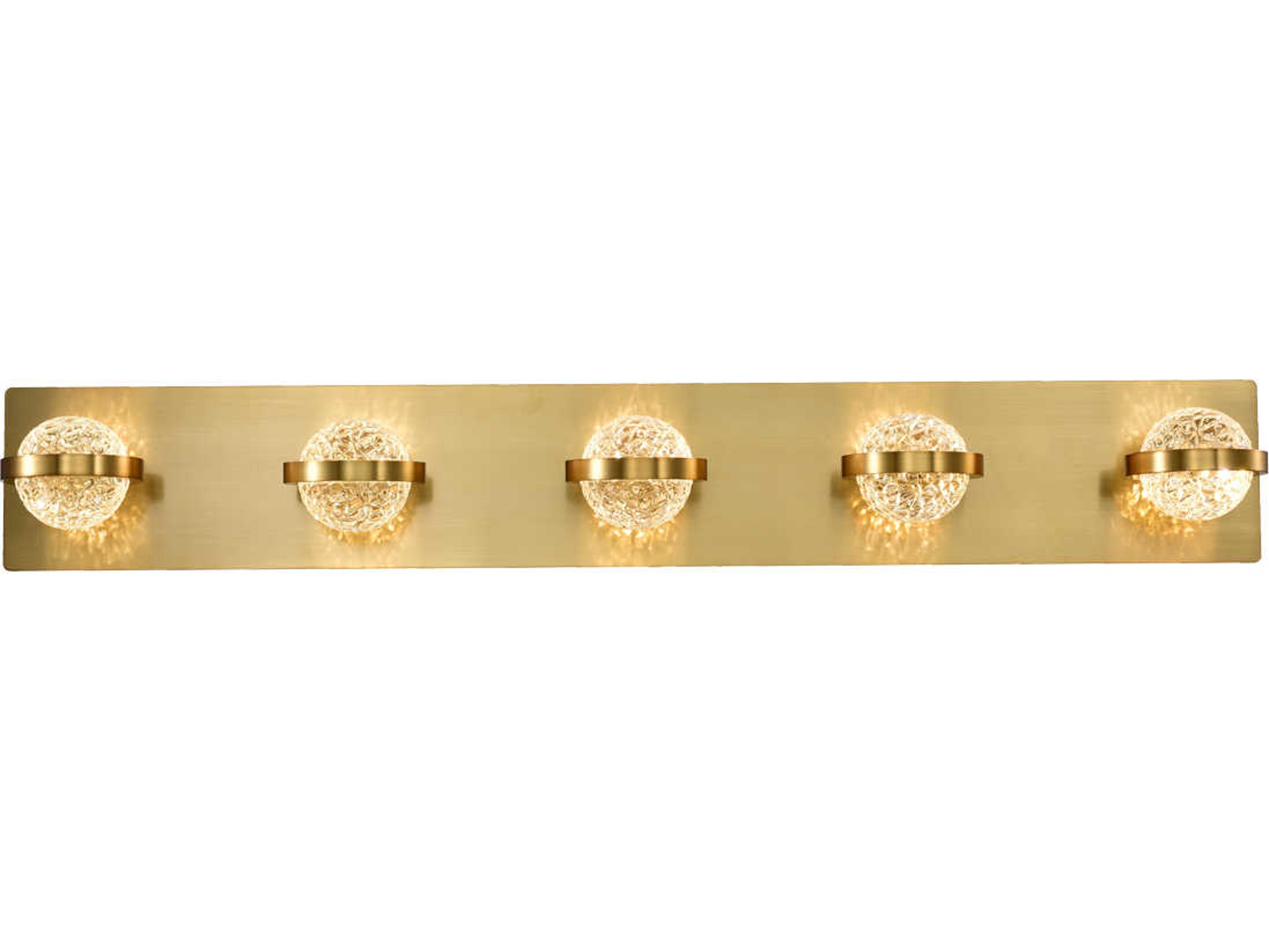 Eurofase Ryder 5-Light Gold Glass LED Vanity Light