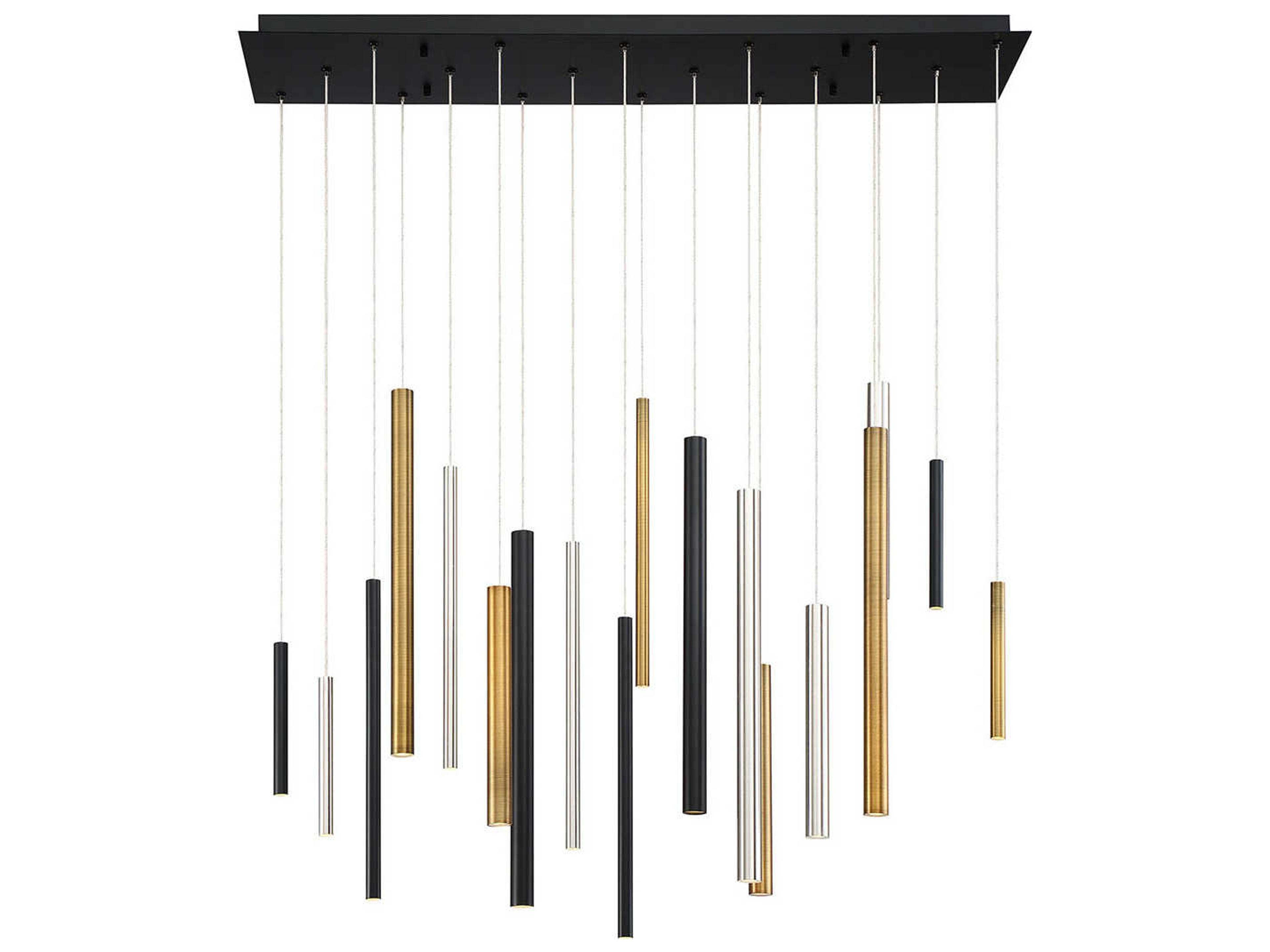 Eurofase Santana 18-Light8-Light Black Multi LED Cylinder Linear Island Pendant