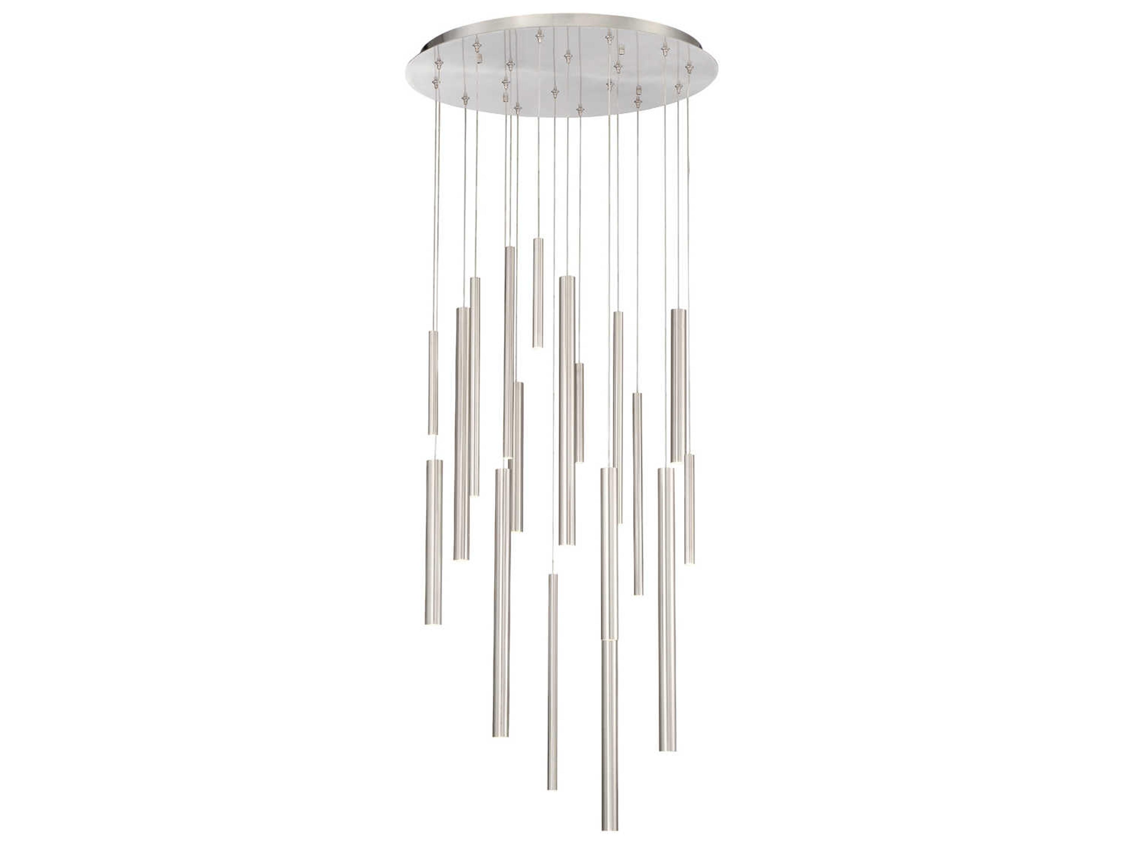 Eurofase Santana 18-Light8-Light Satin Nickel LED Cylinder Pendant