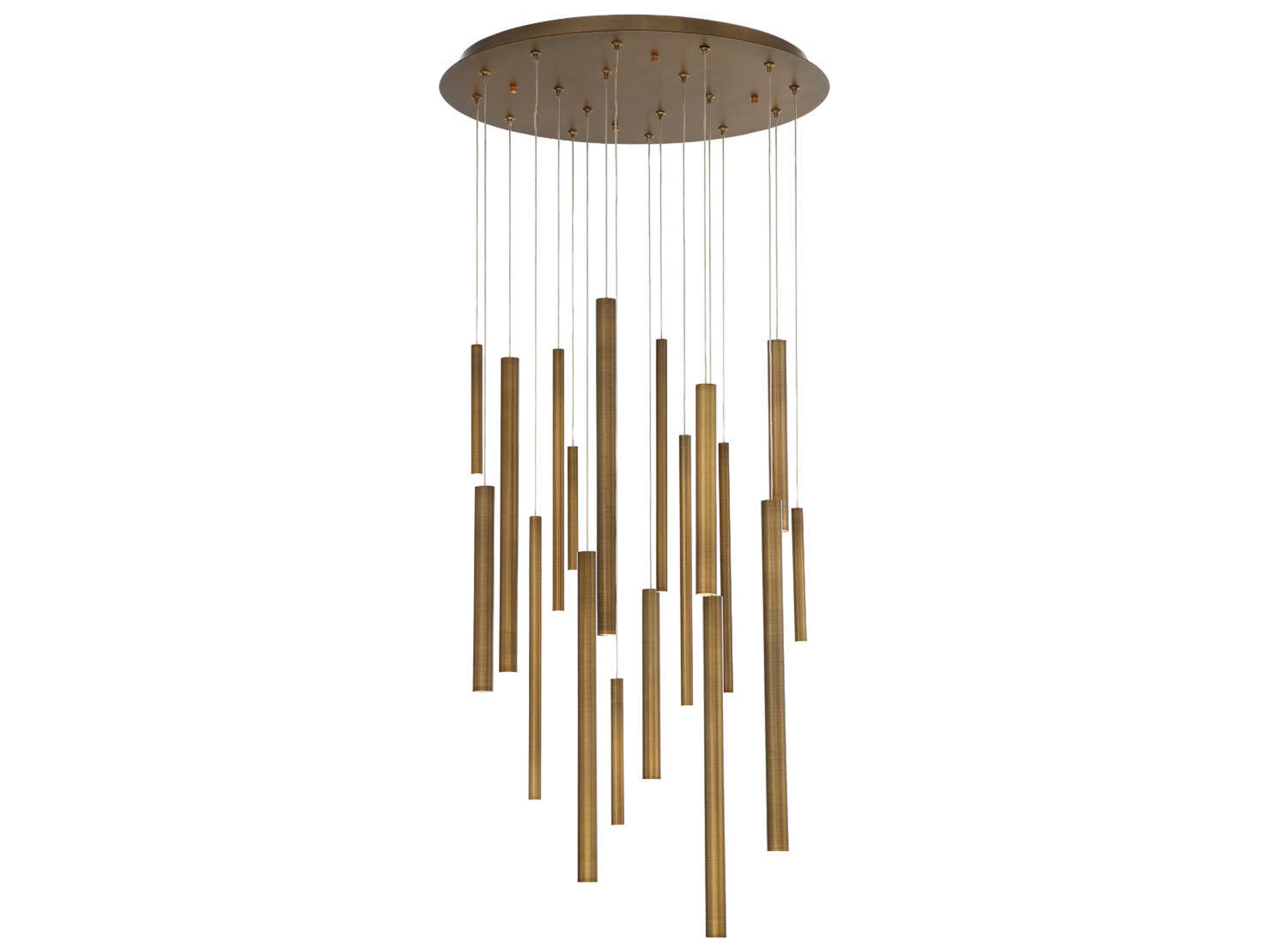 Eurofase Santana 18-Light8-Light Antique Brass LED Cylinder Pendant