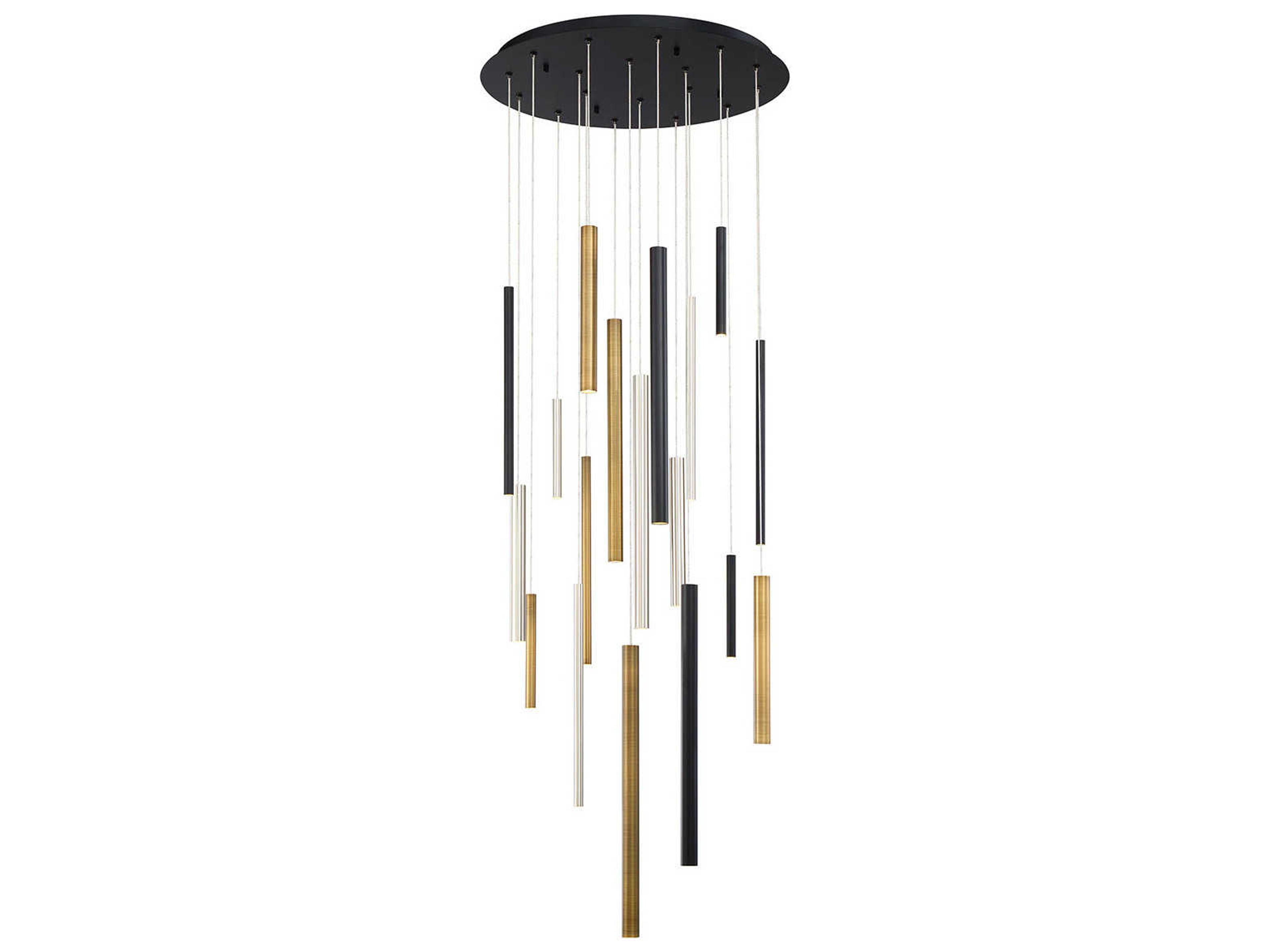 Eurofase Santana 18-Light8-Light Black Multi LED Cylinder Pendant