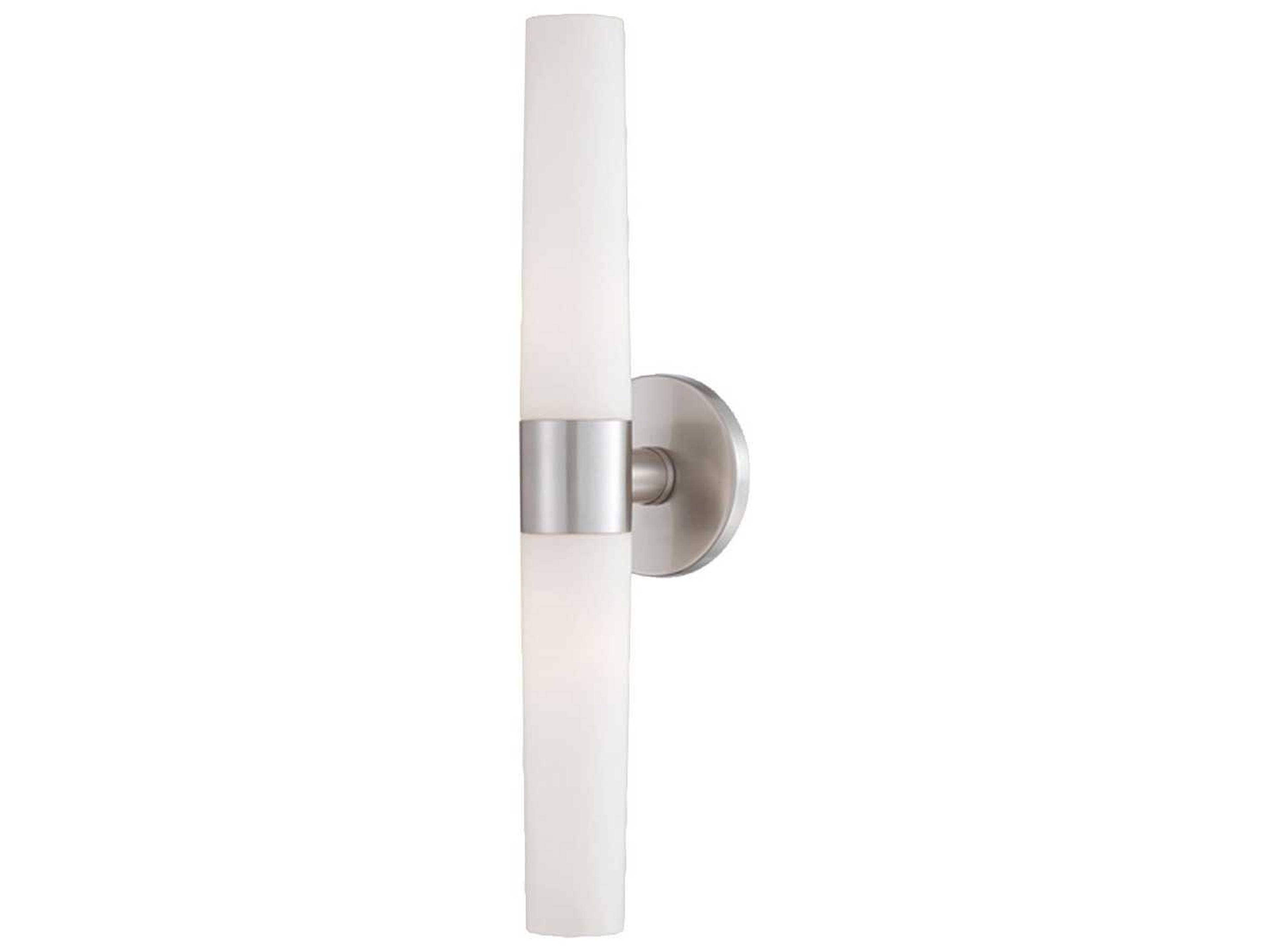 Eurofase Vesper 2-Light Brushed Nickel Glass Wall Sconce