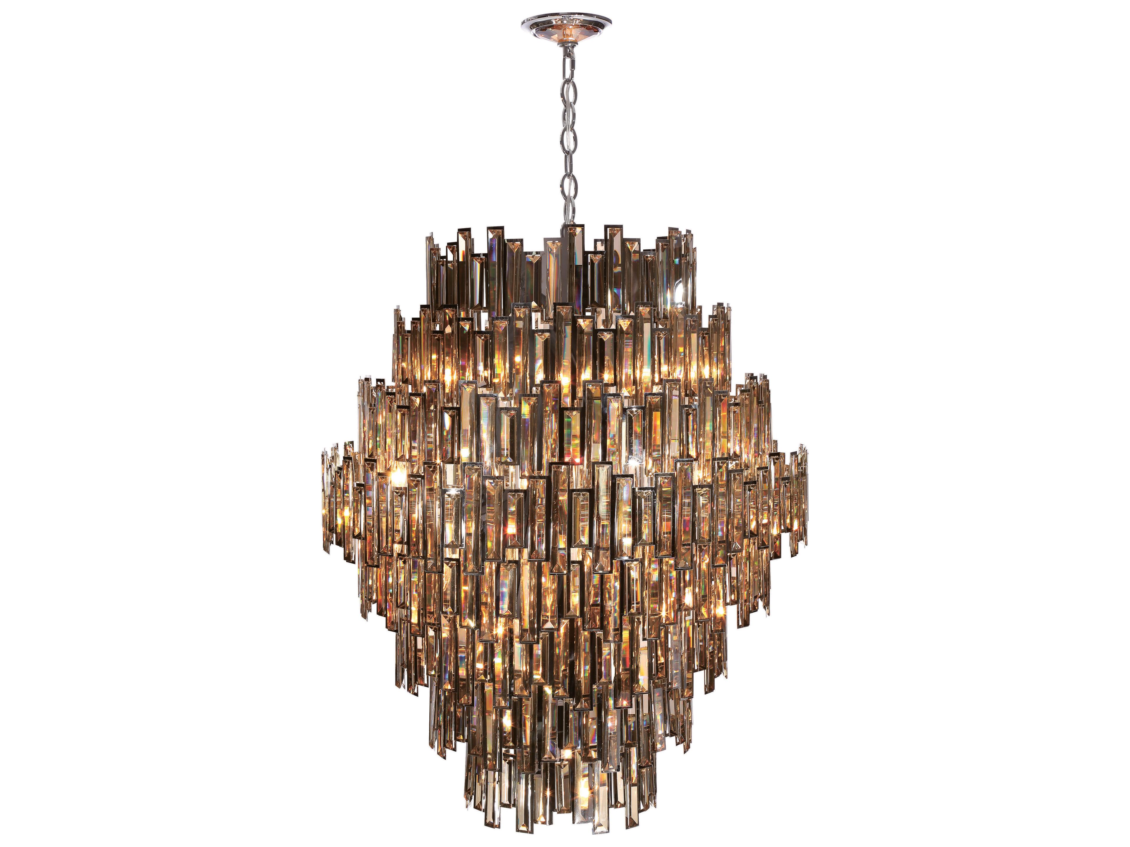 Eurofase Vienna 28-Light Chrome Crystal Tiered Chandelier