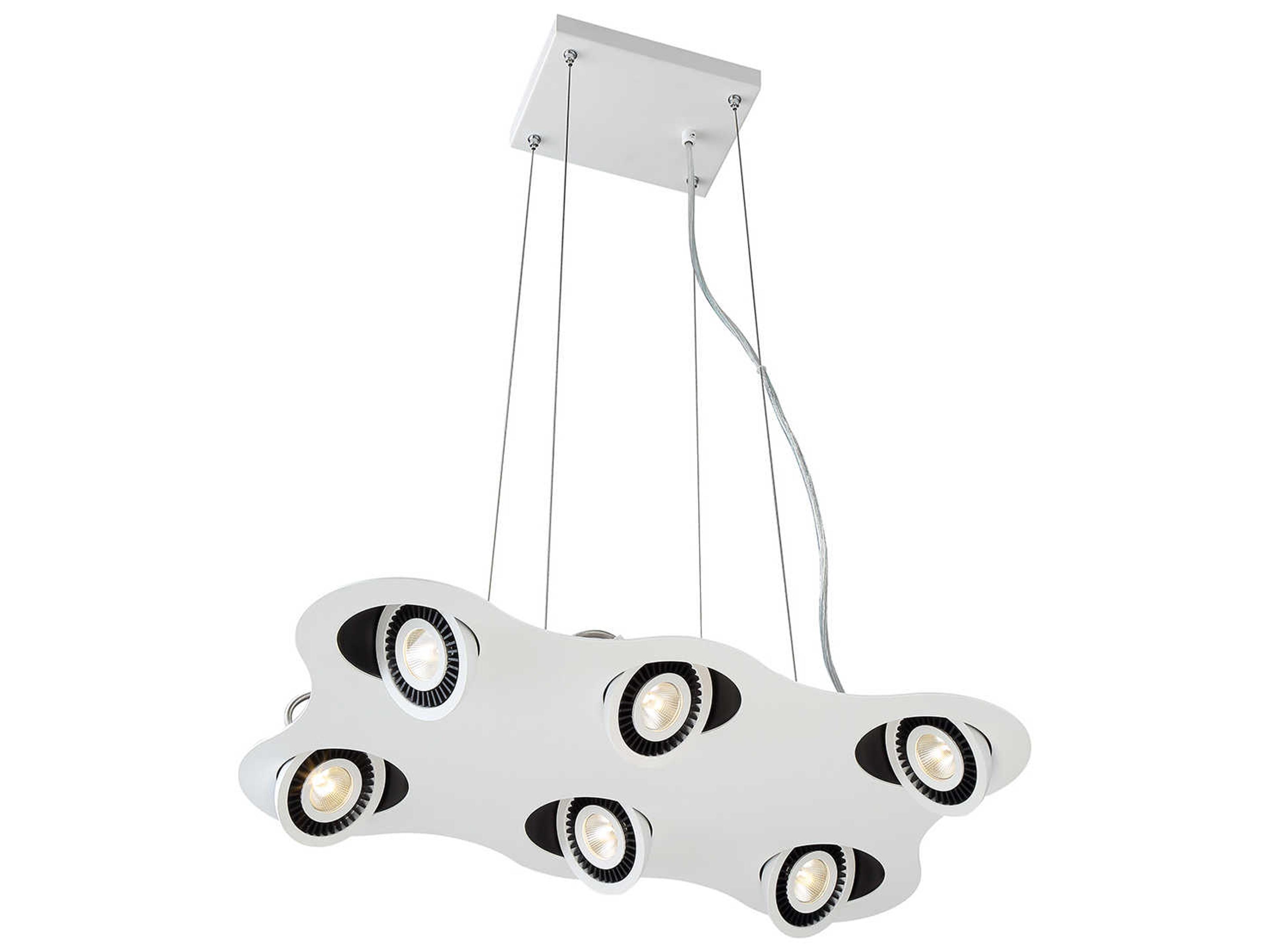 Eurofase Vision 6-Light White Black LED Round Island Pendant