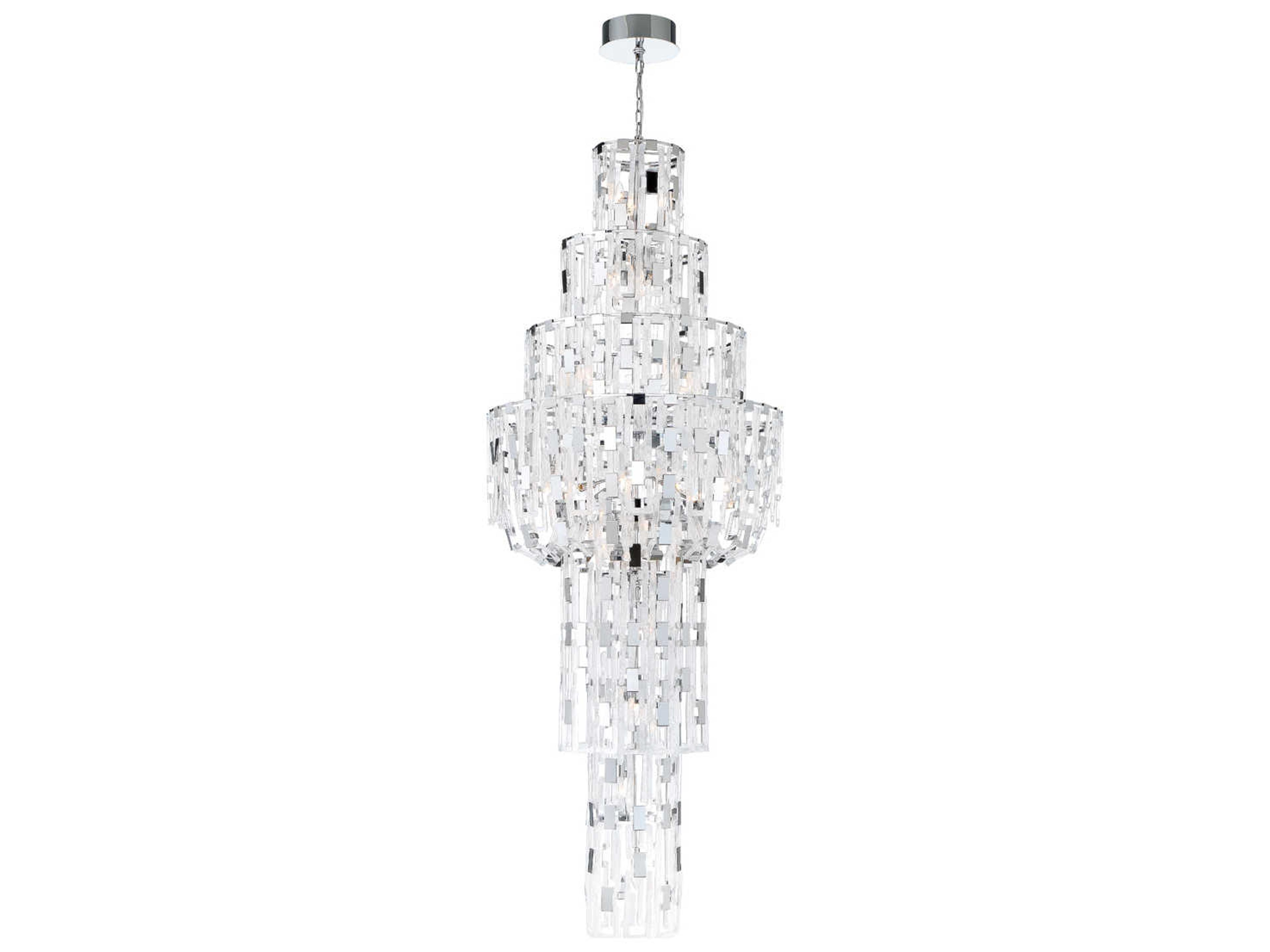 Eurofase Viviana 26-Light Chrome Glass Tiered Chandelier