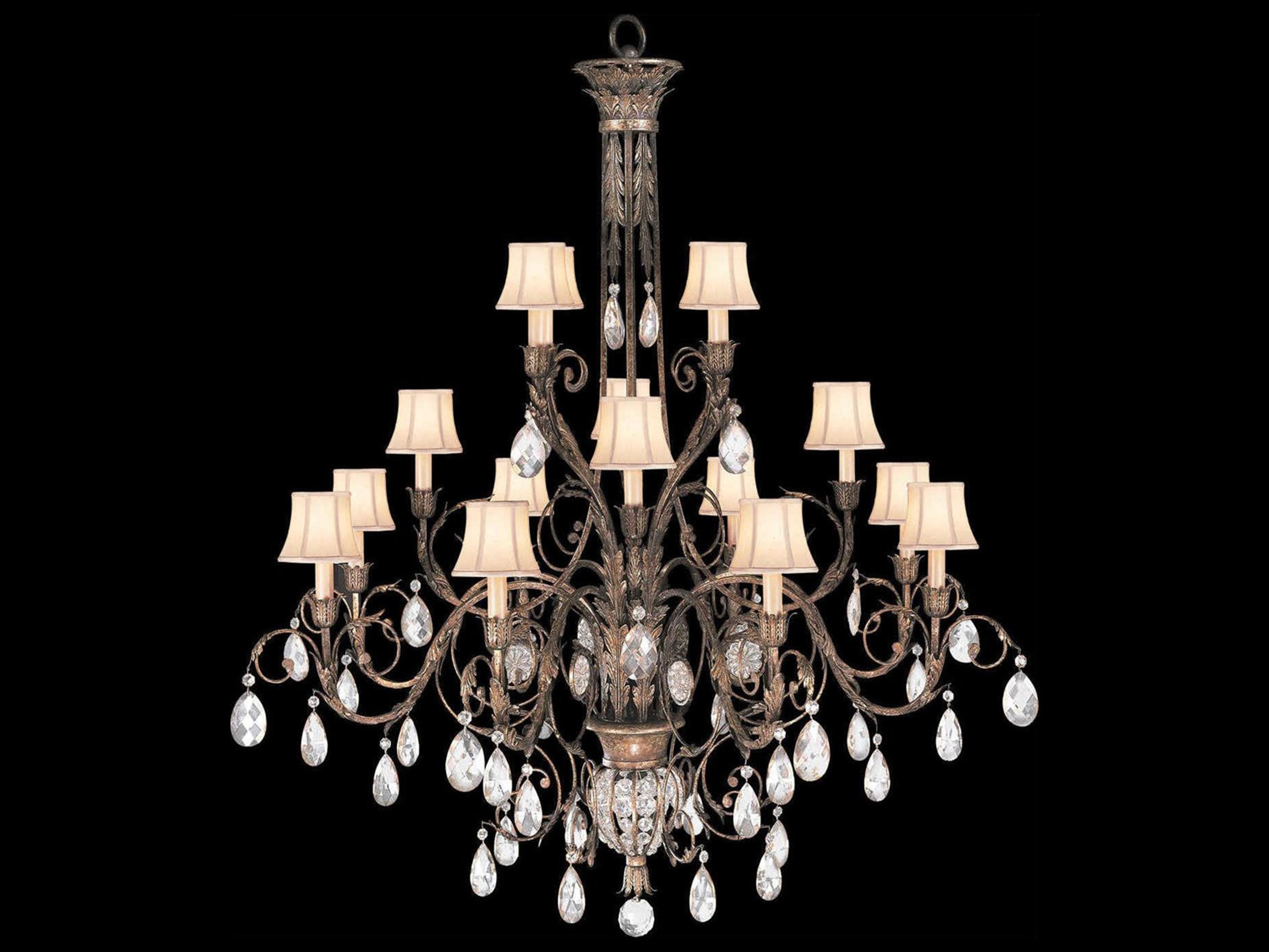 Fine Art Handcrafted Lighting A Midsummer Nights Dream 16-Light Gold Brown Crystal Candelabra Empire Chandelier