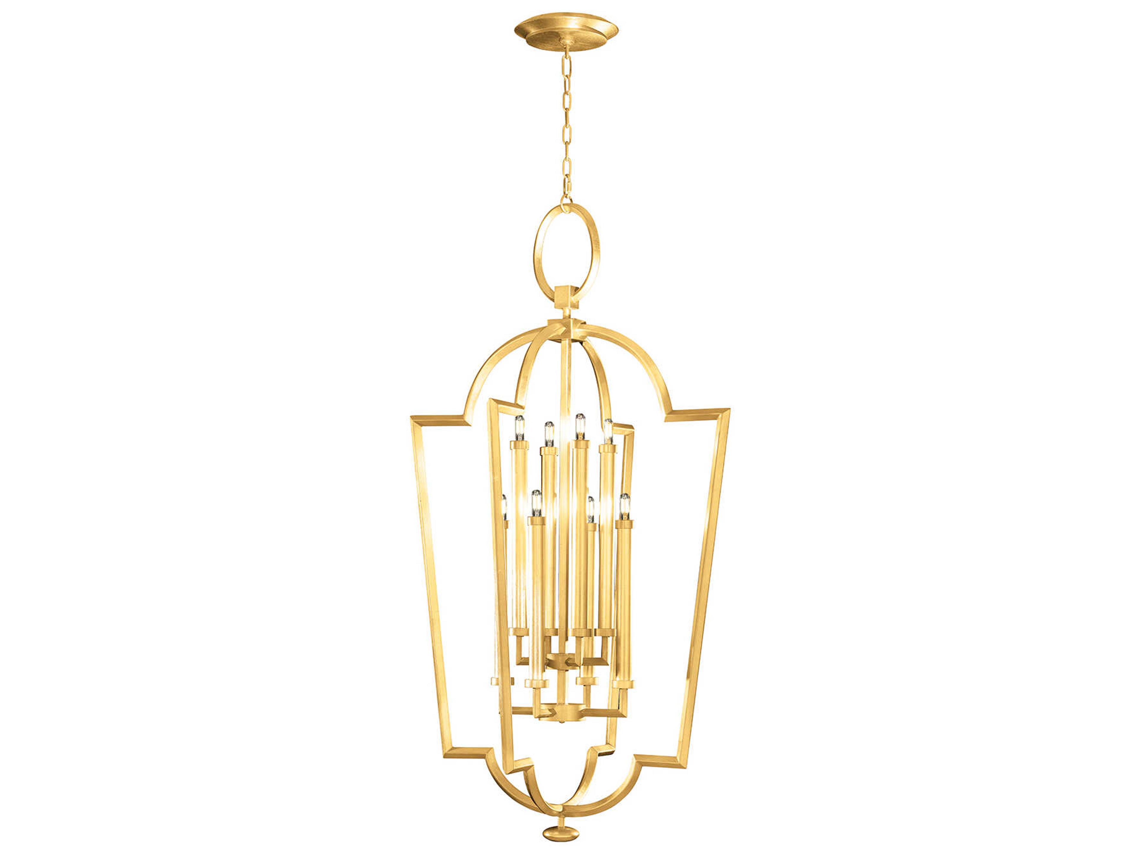 Fine Art Handcrafted Lighting Allegretto 8-Light Gold Leaf Tiered Chandelier