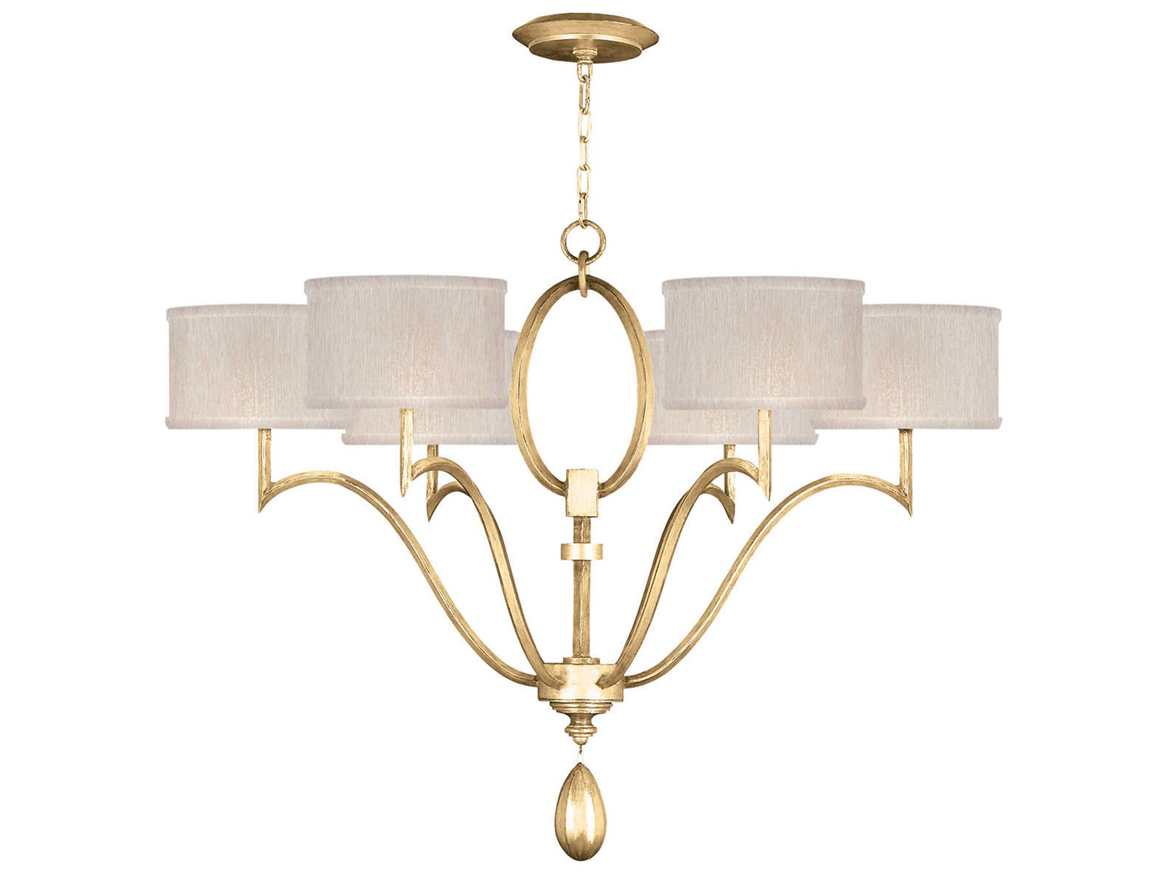 Fine Art Handcrafted Lighting Allegretto 6-Light Gold Leaf Candelabra Chandelier
