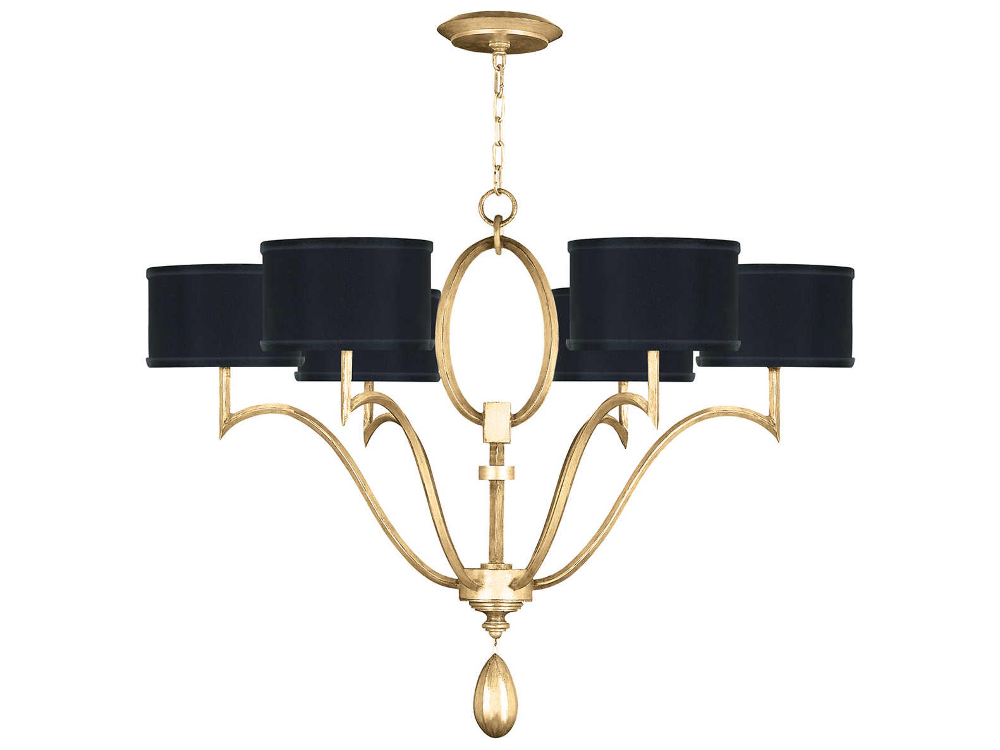Fine Art Handcrafted Lighting Allegretto 6-Light Gold Leaf Candelabra Drum Chandelier