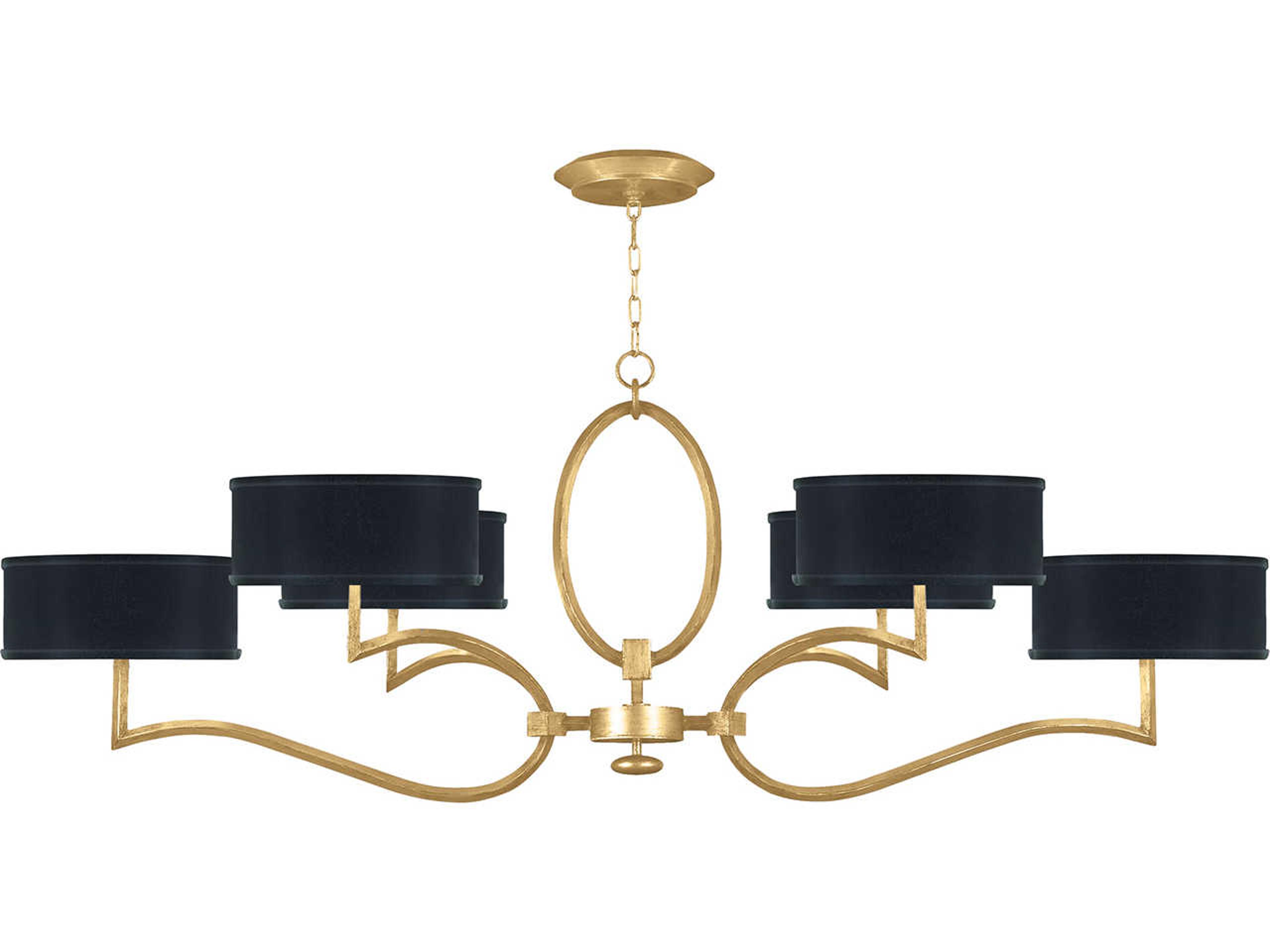 Fine Art Handcrafted Lighting Allegretto 6-Light Gold Leaf Drum Island Pendant