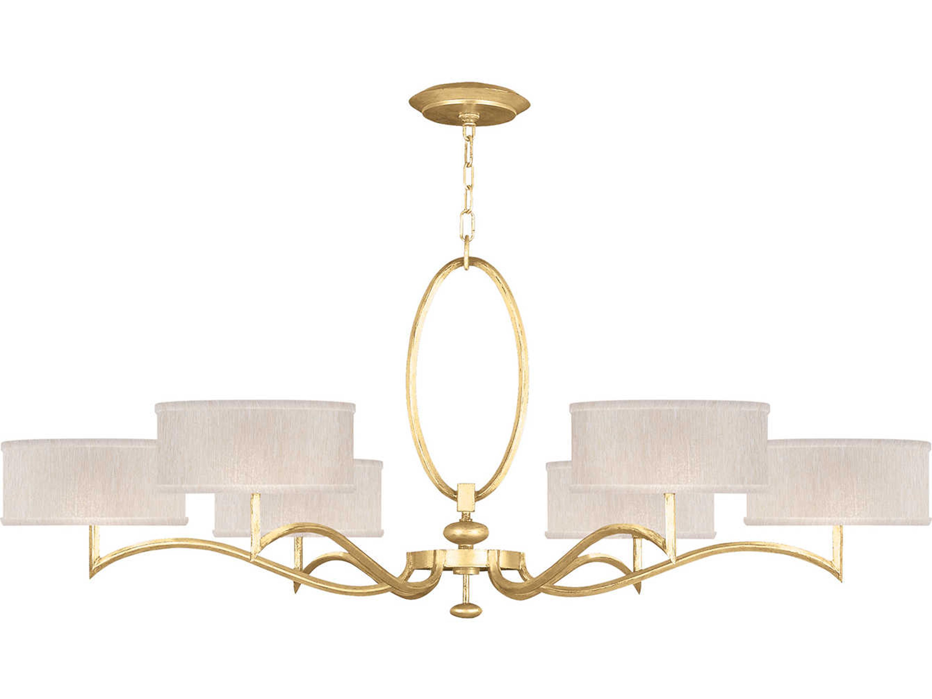 Fine Art Handcrafted Lighting Allegretto 6-Light Gold Leaf Drum Chandelier