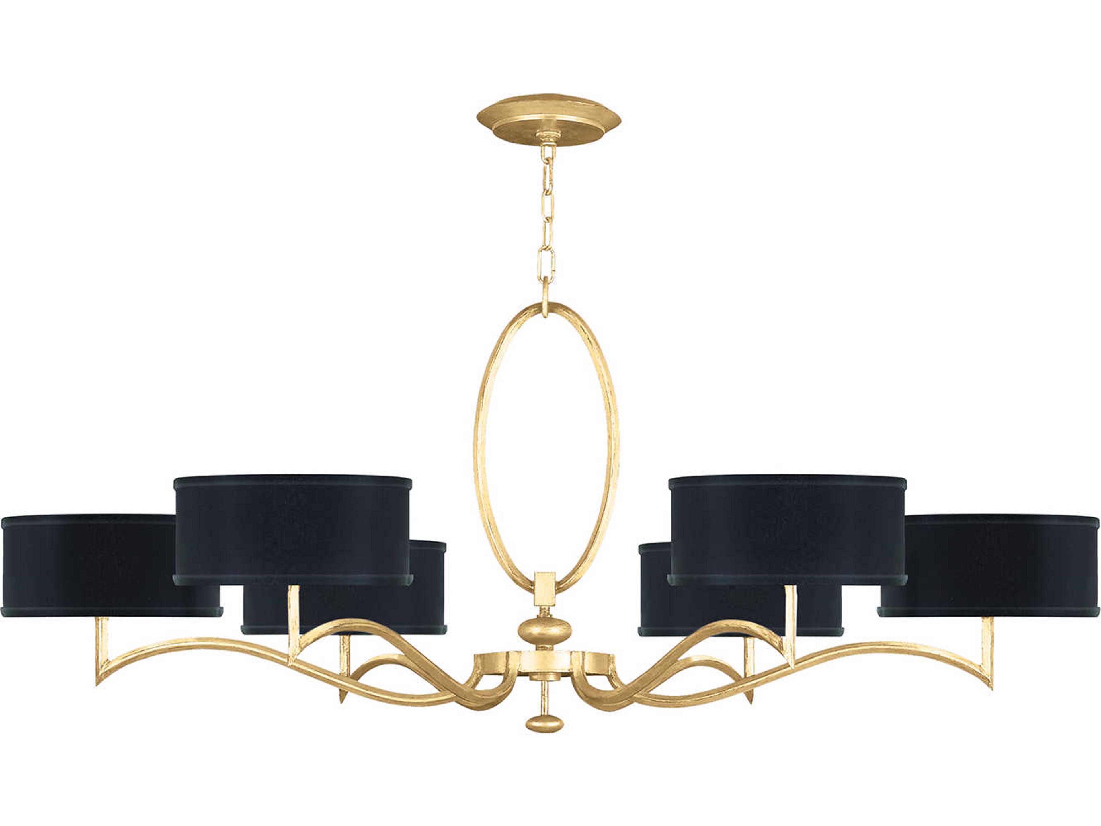 Fine Art Handcrafted Lighting Allegretto 6-Light Gold Leaf Candelabra Drum Chandelier