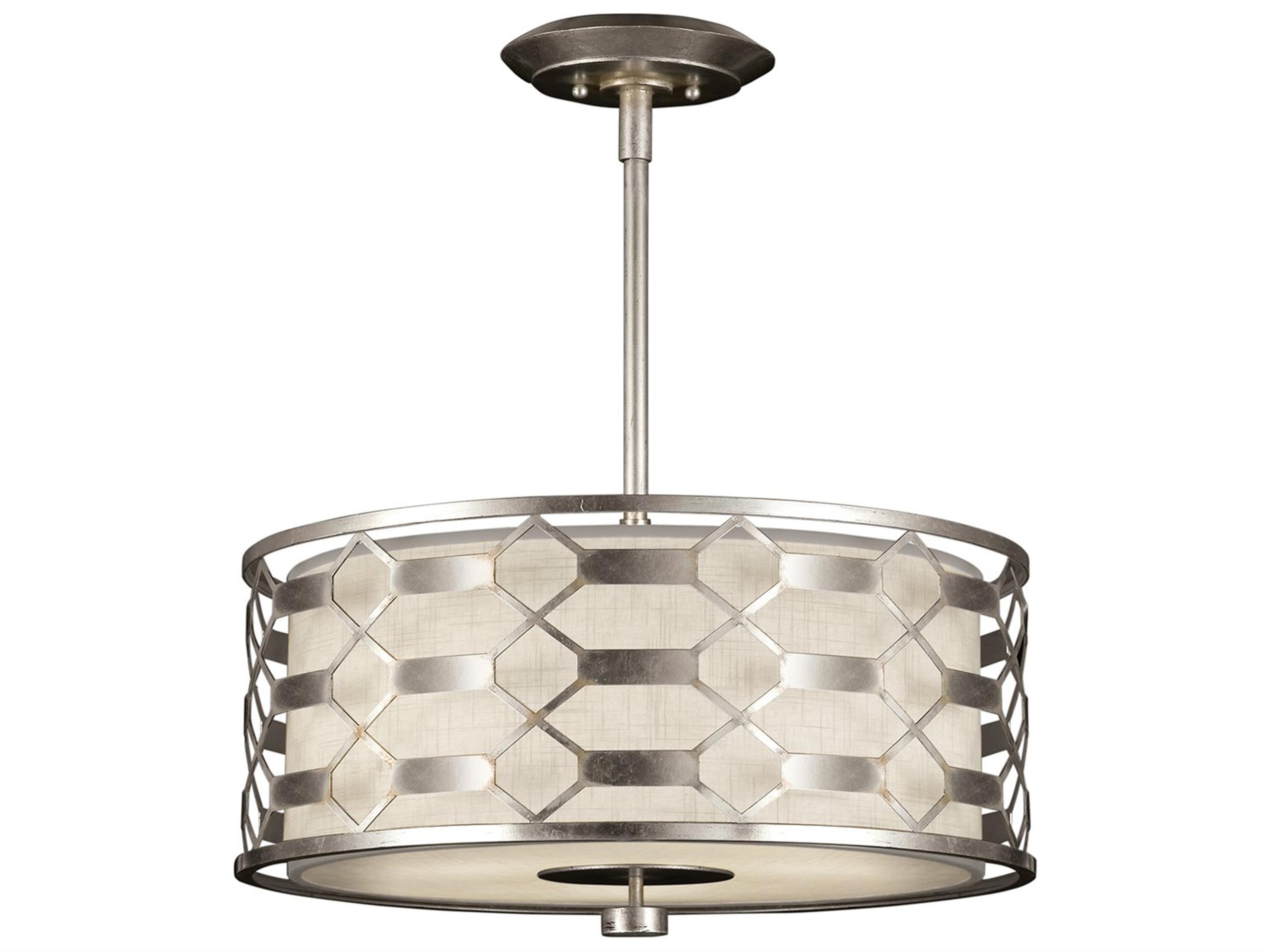 Allegretto 3-Light Silver Drum Pendant