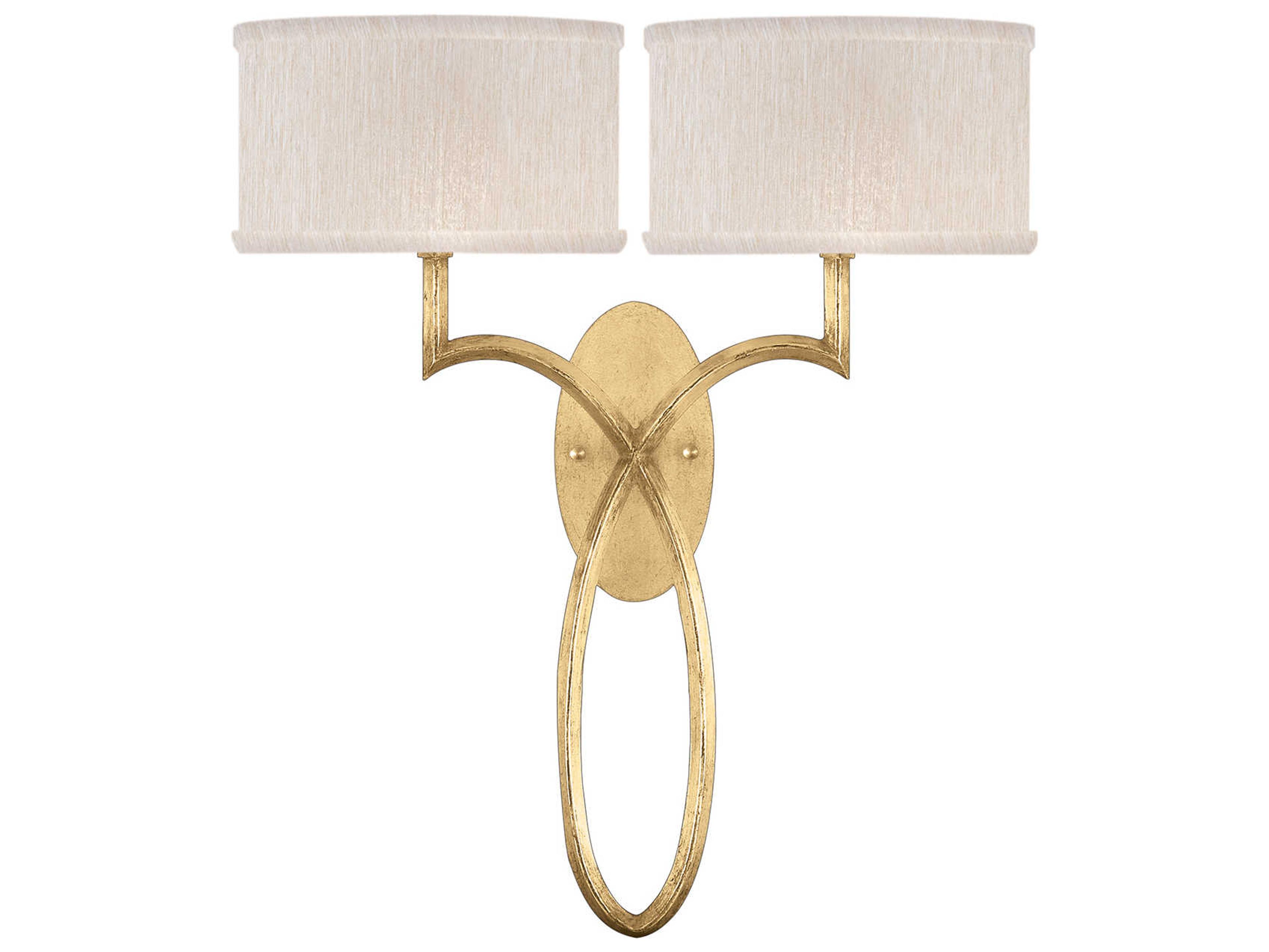 Fine Art Handcrafted Lighting Allegretto 2-Light Gold Leaf Wall Sconce