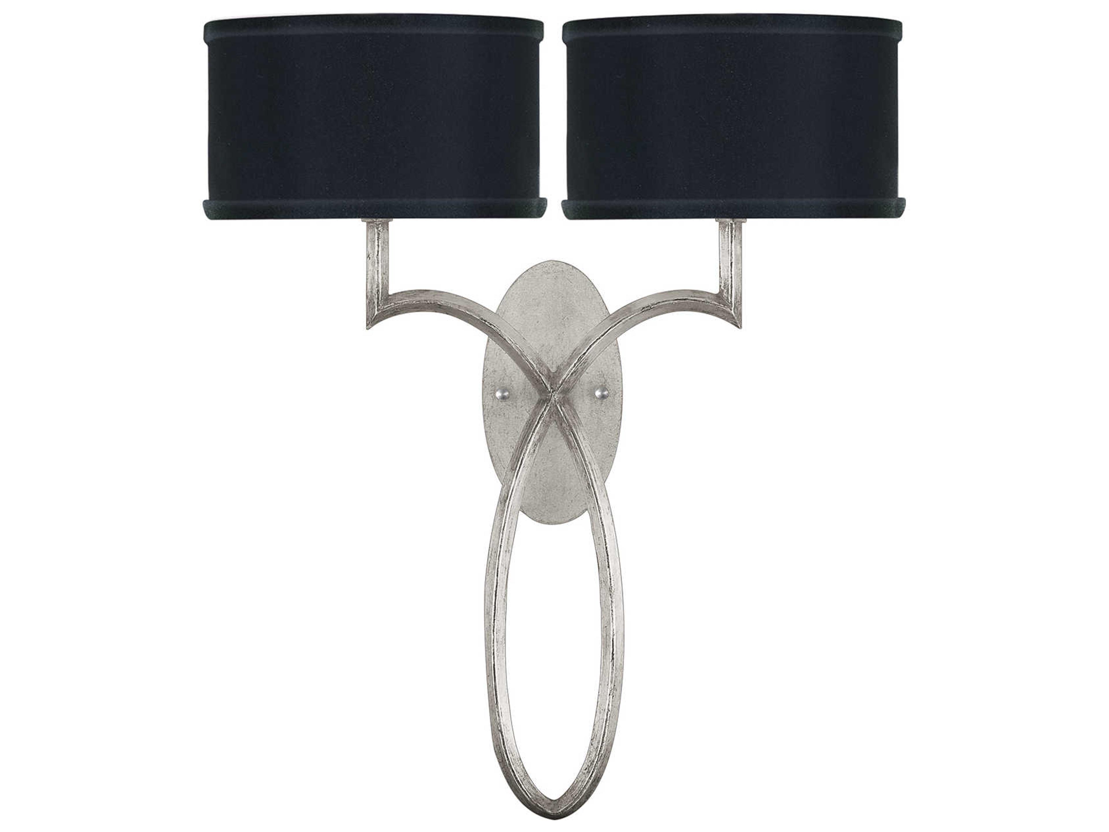 Fine Art Handcrafted Lighting Allegretto 2-Light Silver Leaf Wall Sconce