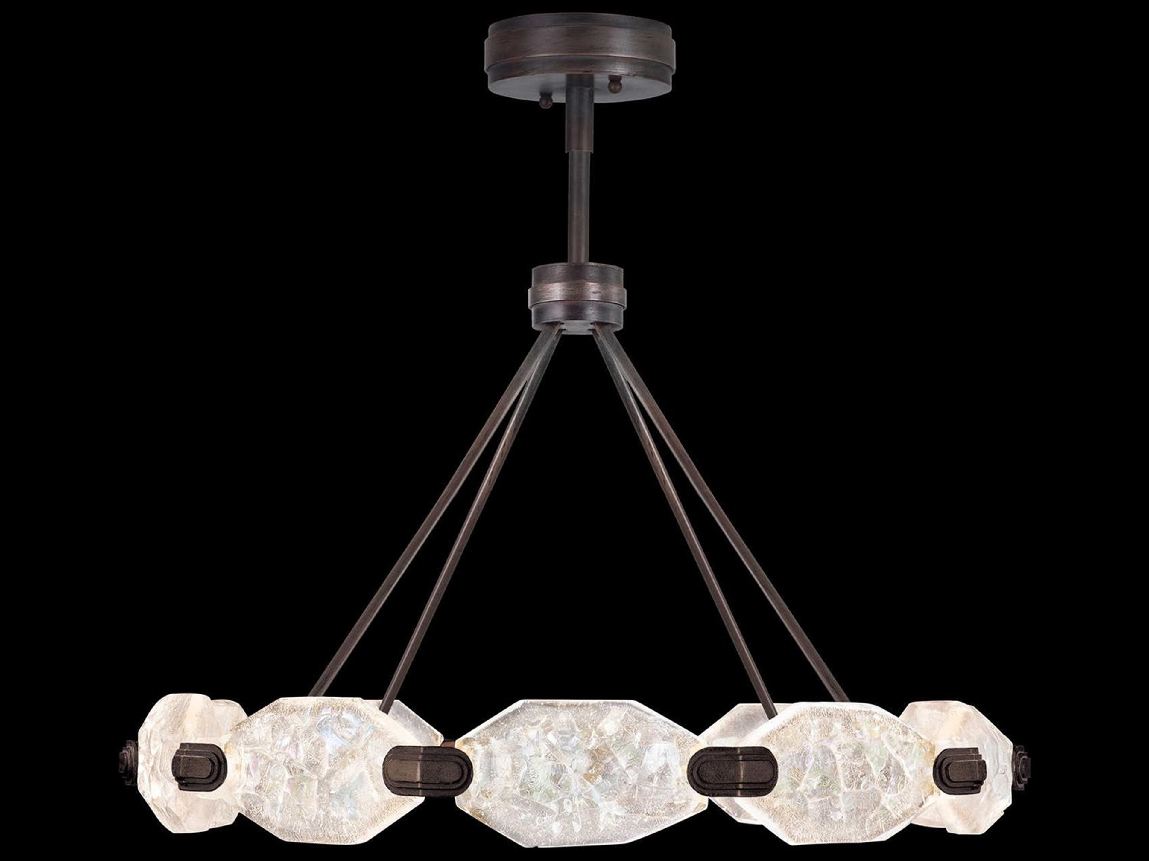 Fine Art Handcrafted Lighting Allison Paladino 20-Light Patinated Bronze Glass LED Pendant