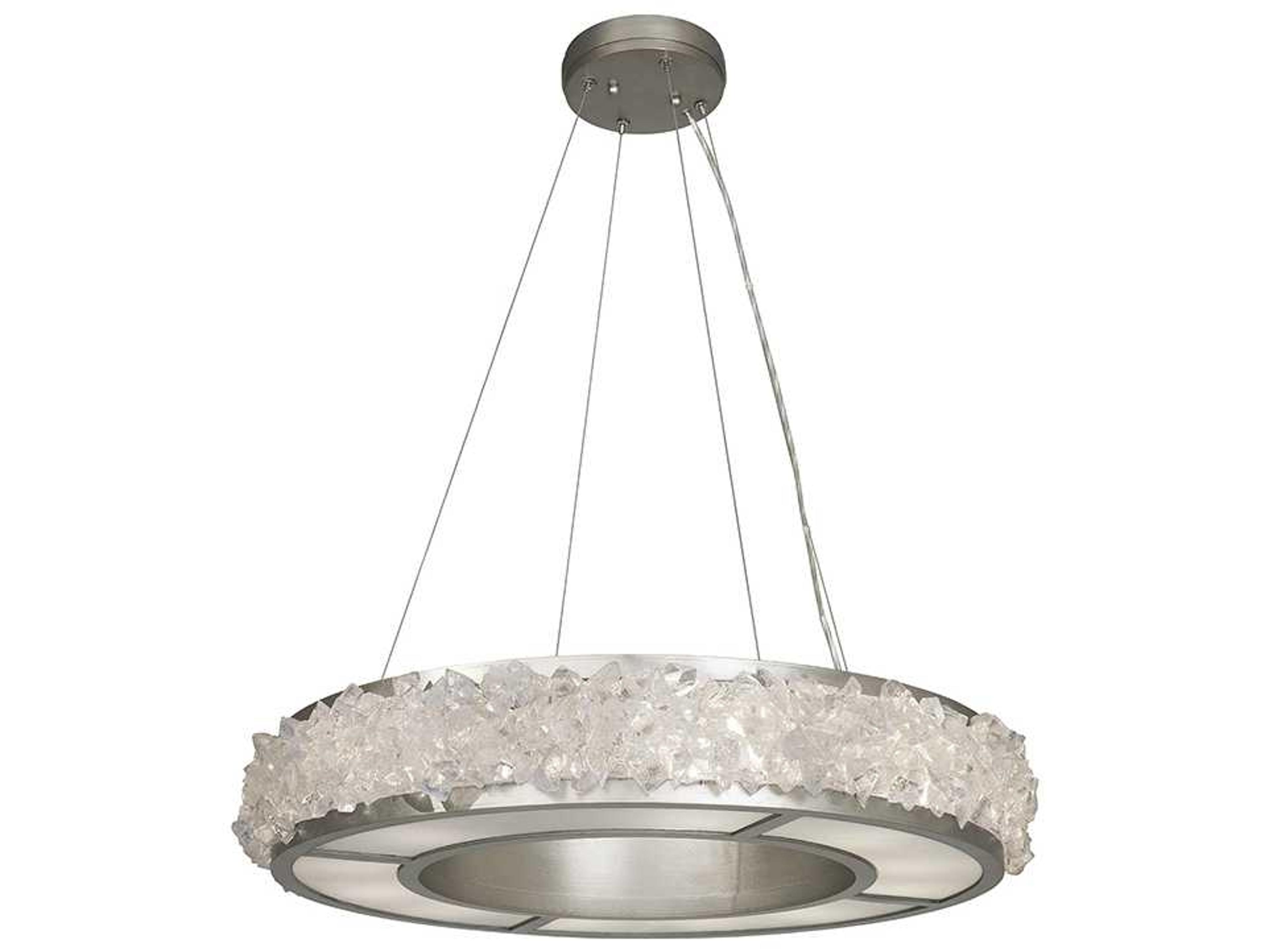 Fine Art Handcrafted Lighting Arctic Halo 12-Light Silver Crystal Glass Pendant