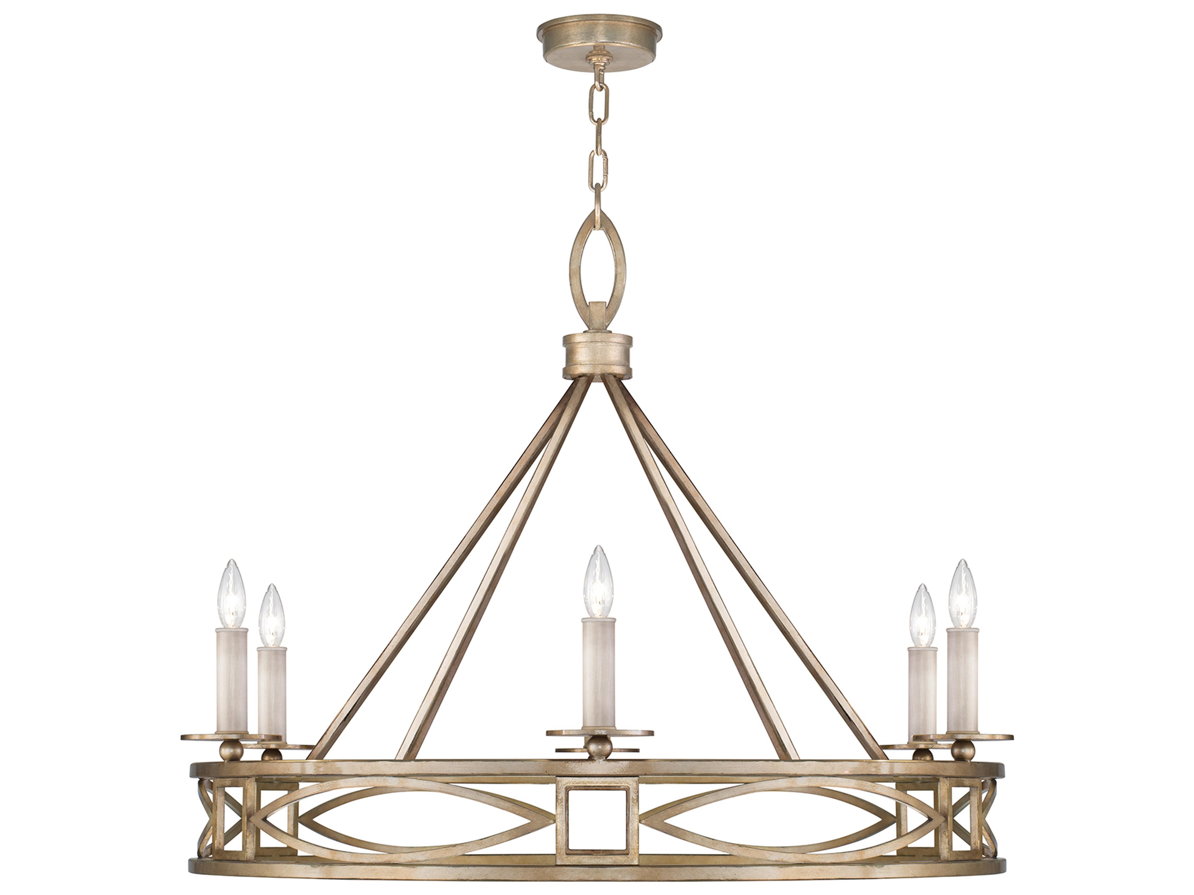 Fine Art Handcrafted Lighting Cienfuegos 6-Light Gold Candelabra Chandelier