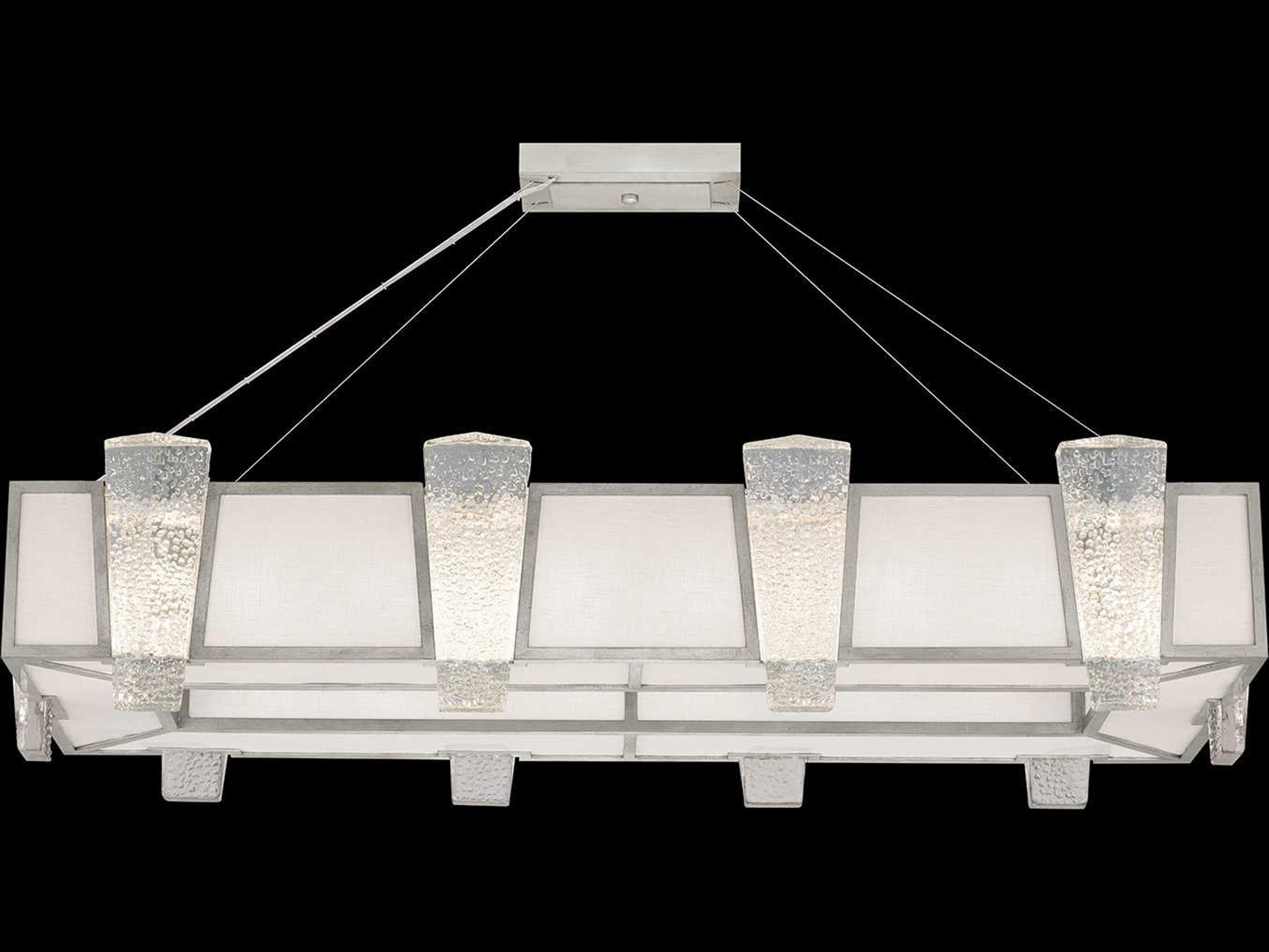 Fine Art Handcrafted Lighting Crownstone 16-Light-Light6 Silver Glass Island Pendant