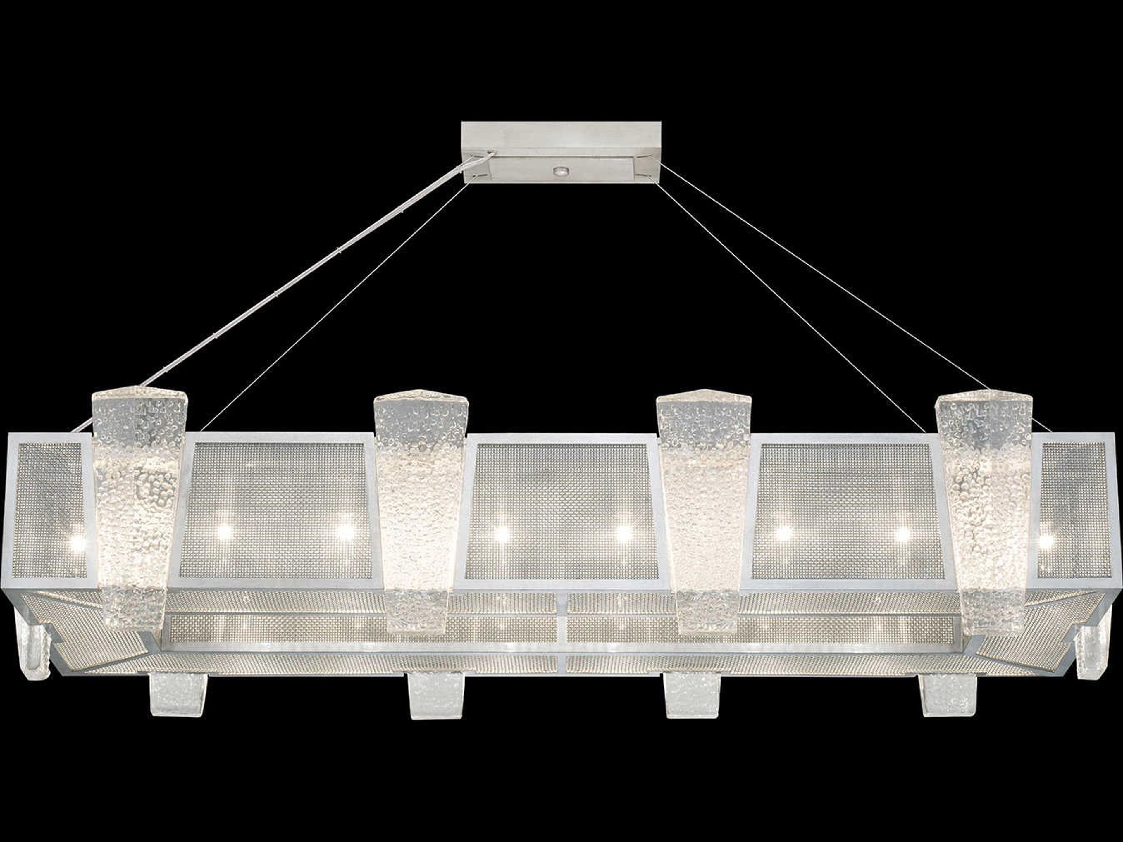 Fine Art Handcrafted Lighting Crownstone 16-Light-Light6 Silver Glass Round Island Pendant