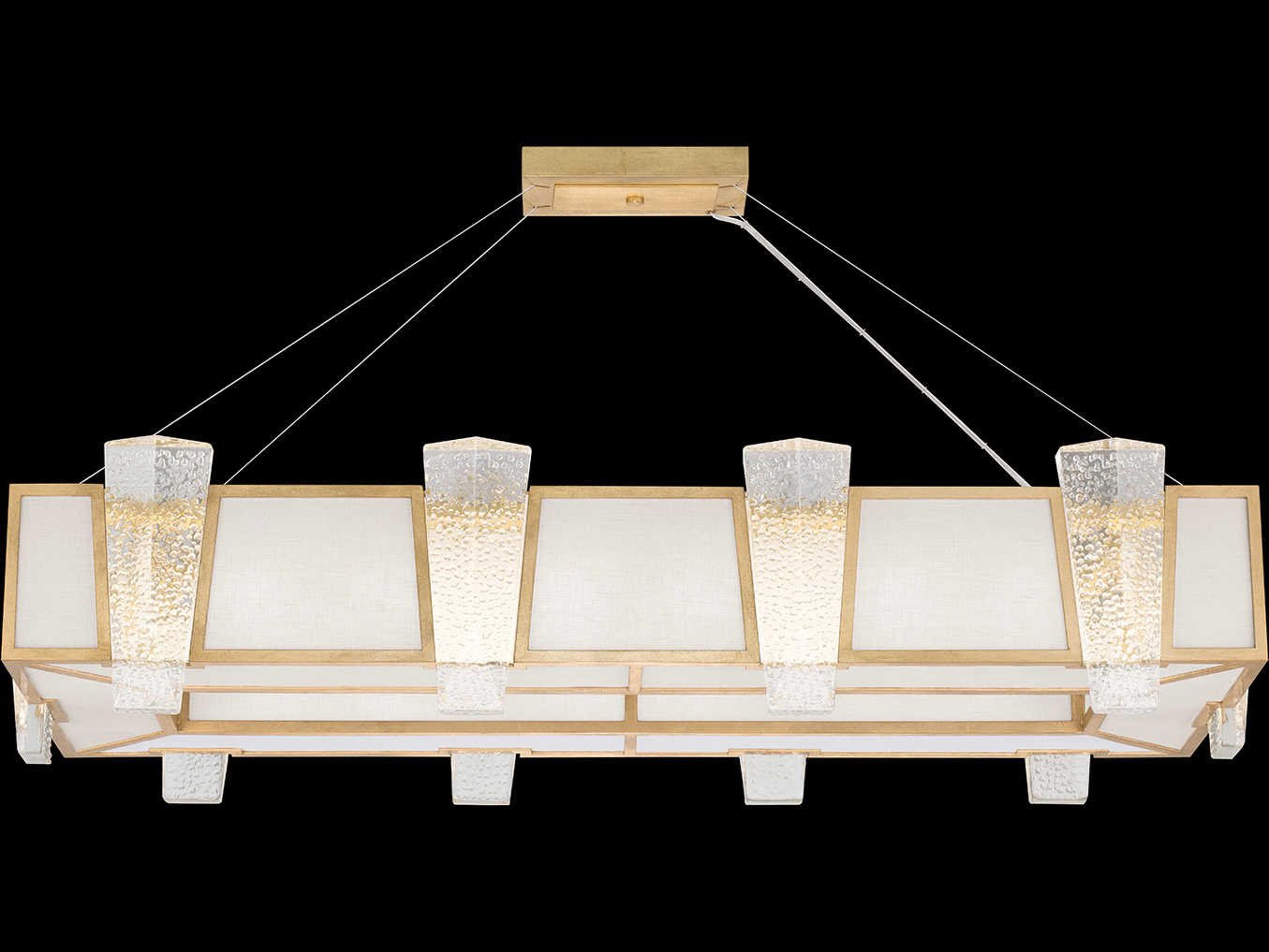 Fine Art Handcrafted Lighting Crownstone 16-Light-Light6 Gold Leaf Glass Round Island Pendant