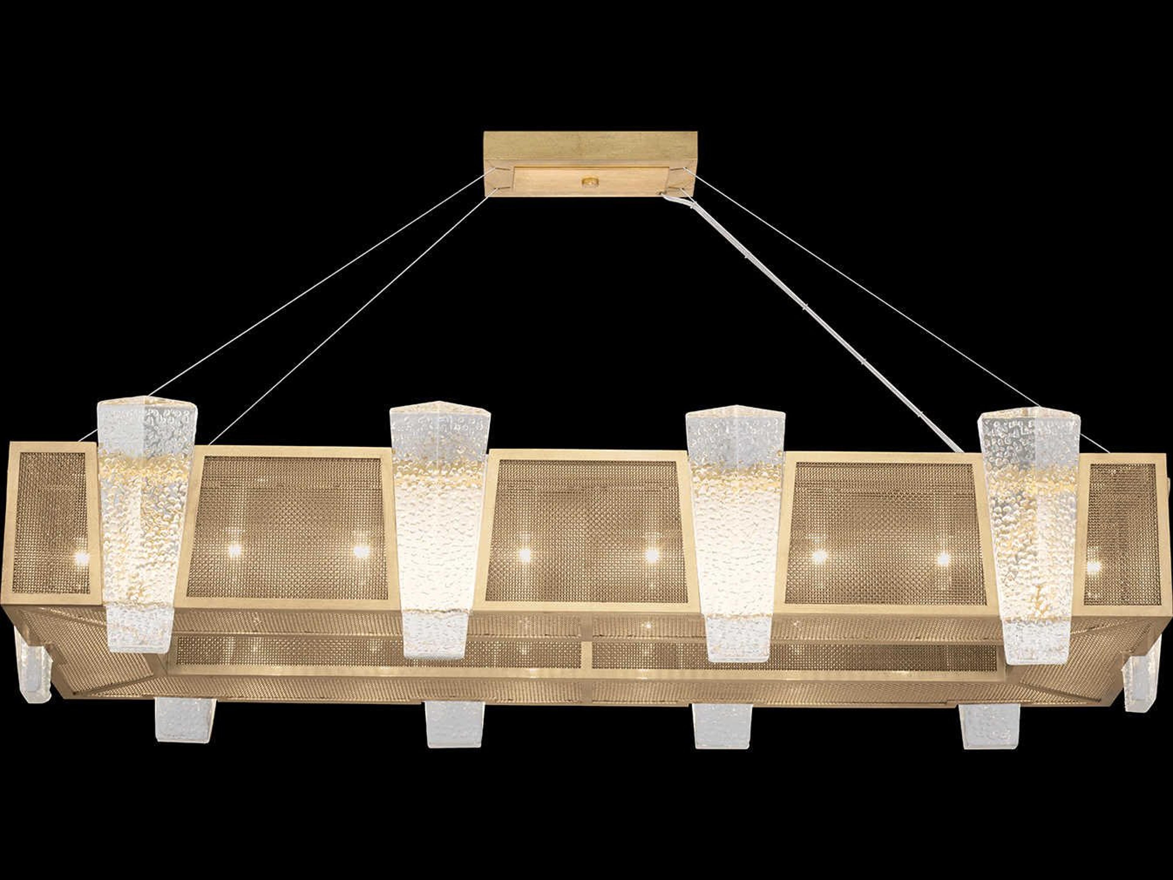 Fine Art Handcrafted Lighting Crownstone 16-Light-Light6 Gold Leaf Glass Round Island Pendant