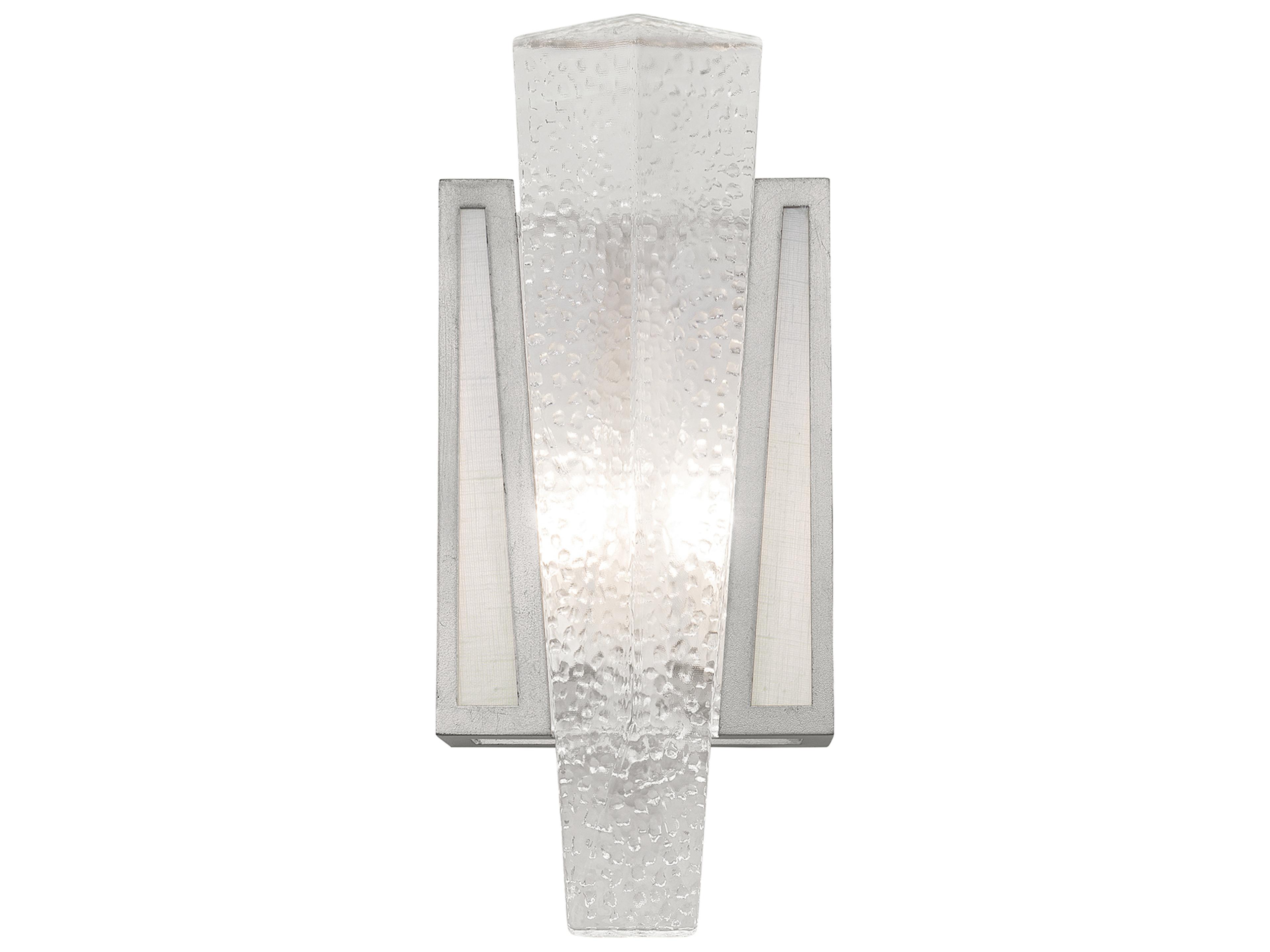Fine Art Handcrafted Lighting Crownstone 1-Light Silver Leaf Glass Wall Sconce