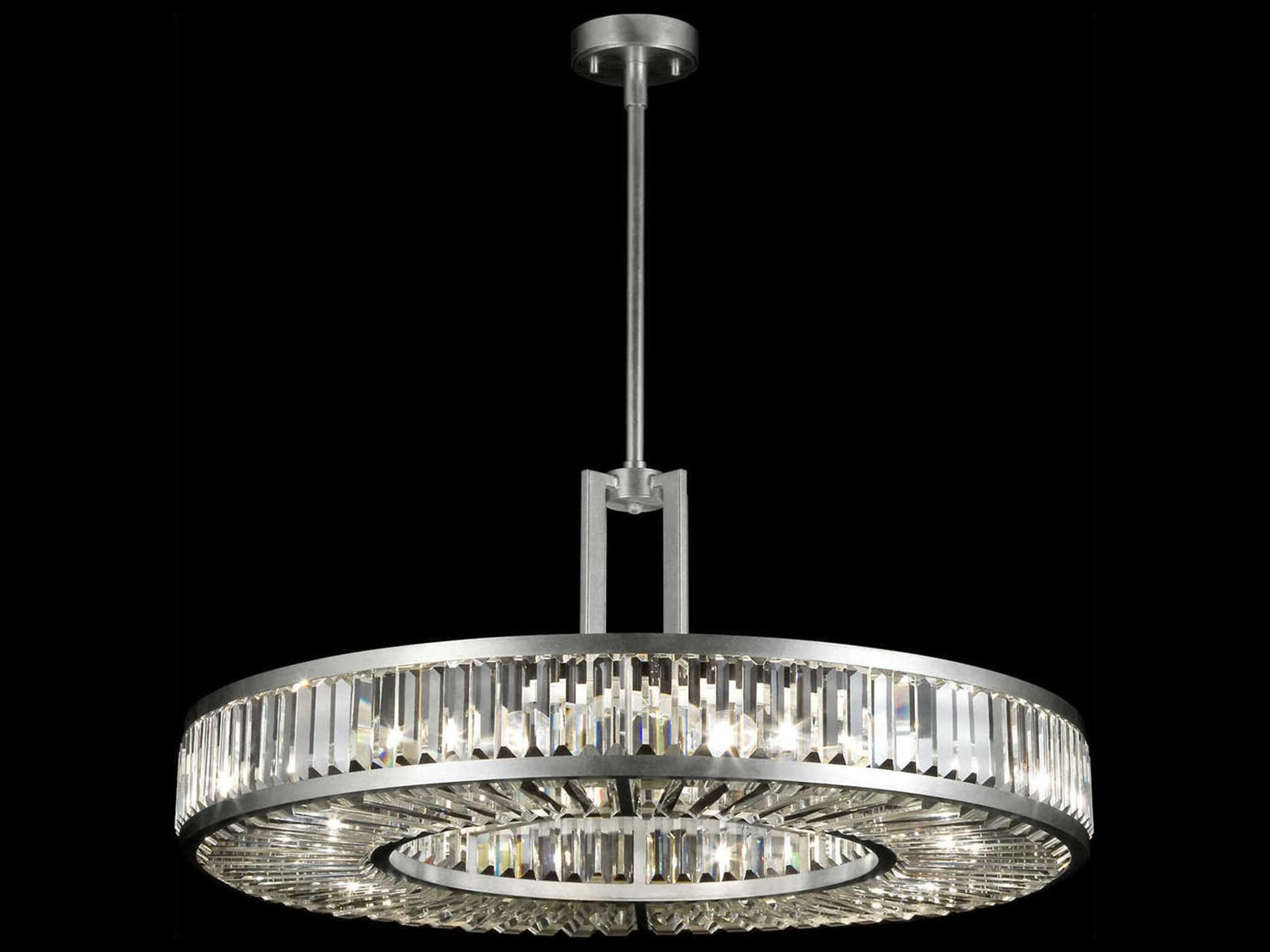 Fine Art Handcrafted Lighting Crystal Enchantment 8-Light Silver Round Pendant