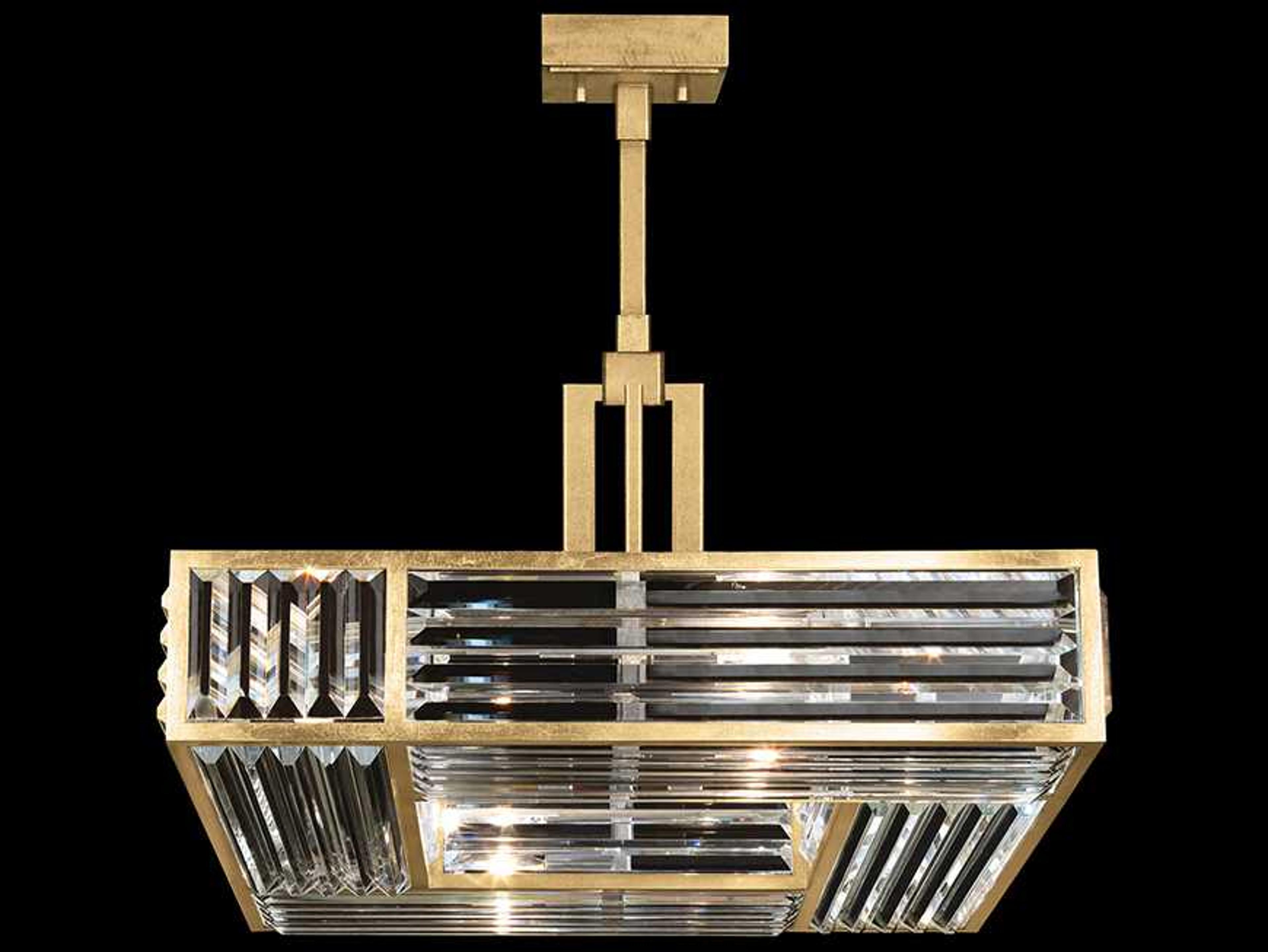 Fine Art Handcrafted Lighting Crystal Enchantment 4-Light Gold Pendant