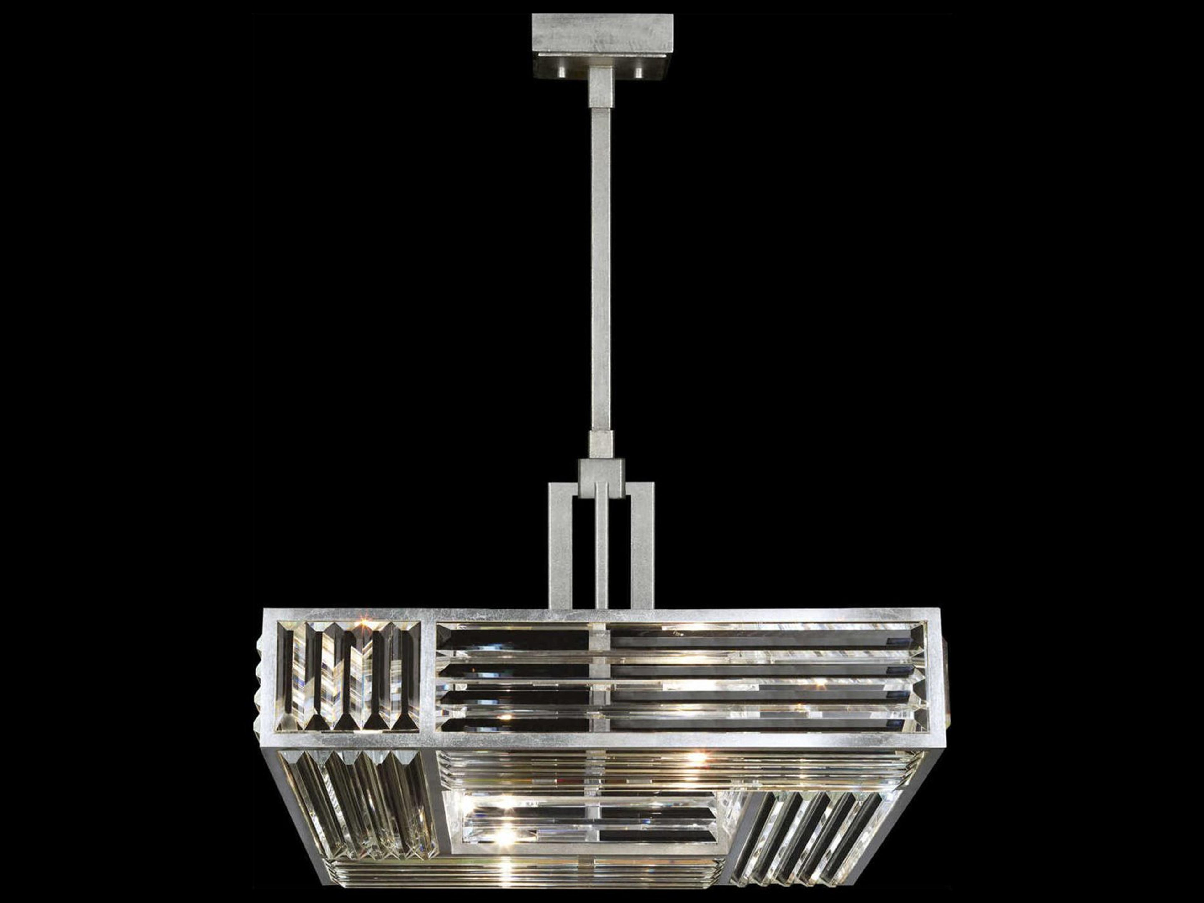 Fine Art Handcrafted Lighting Crystal Enchantment 4-Light Silver Pendant