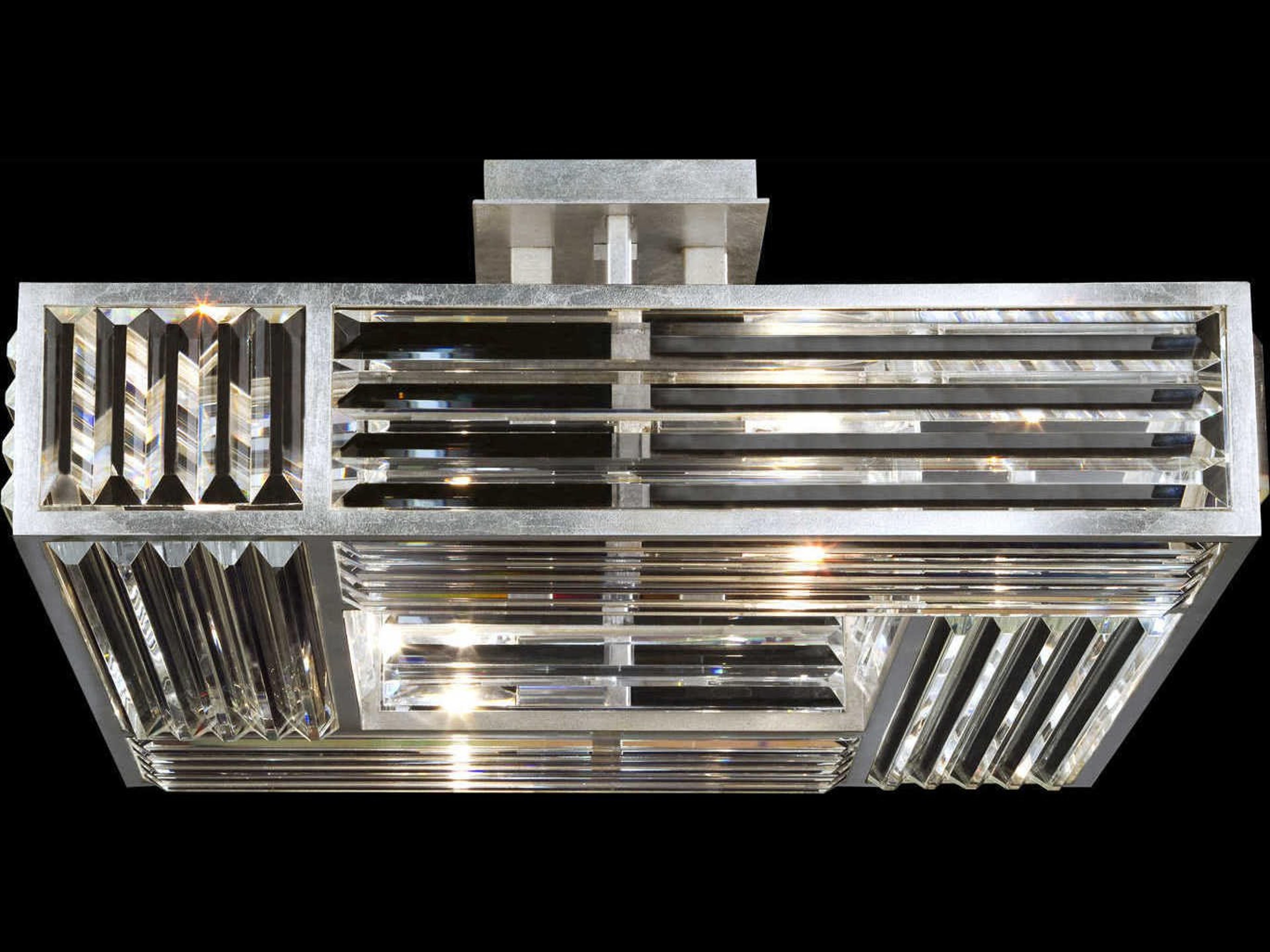 Fine Art Handcrafted Lighting Crystal Enchantment Silver Semi Flush Mount