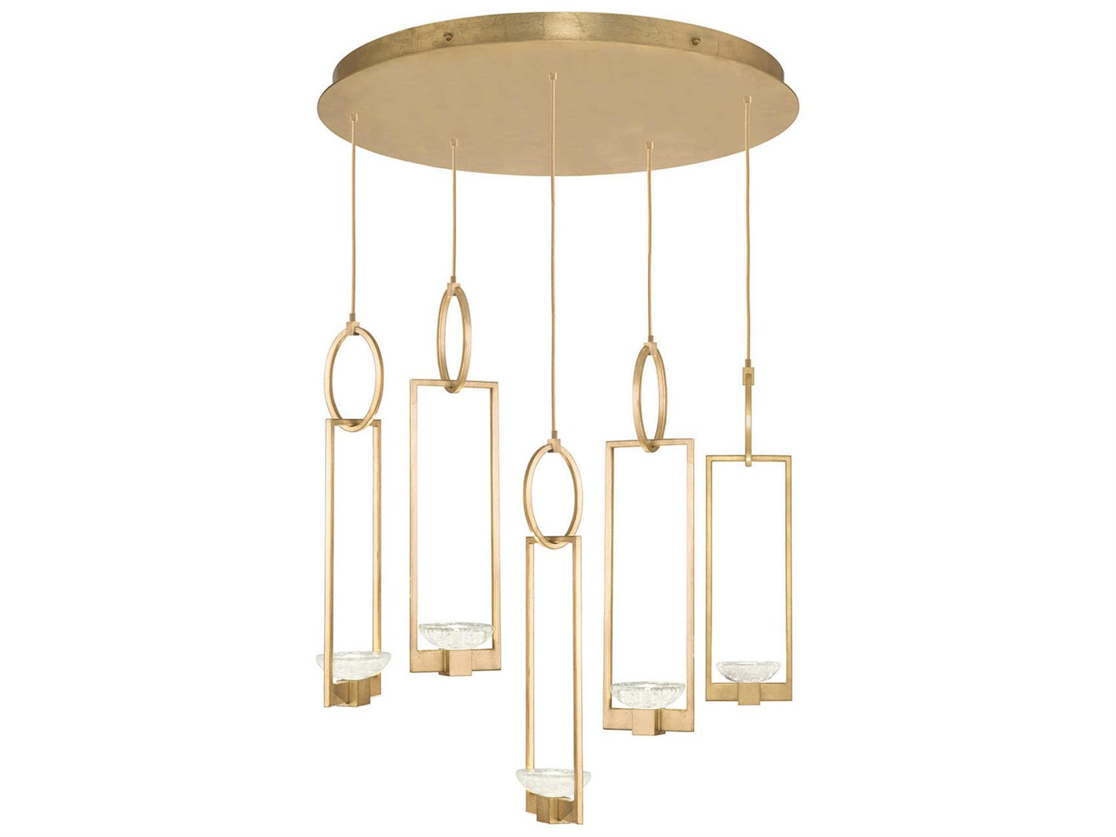 Fine Art Handcrafted Lighting Delphi 5-Light Gold Glass Bowl Pendant