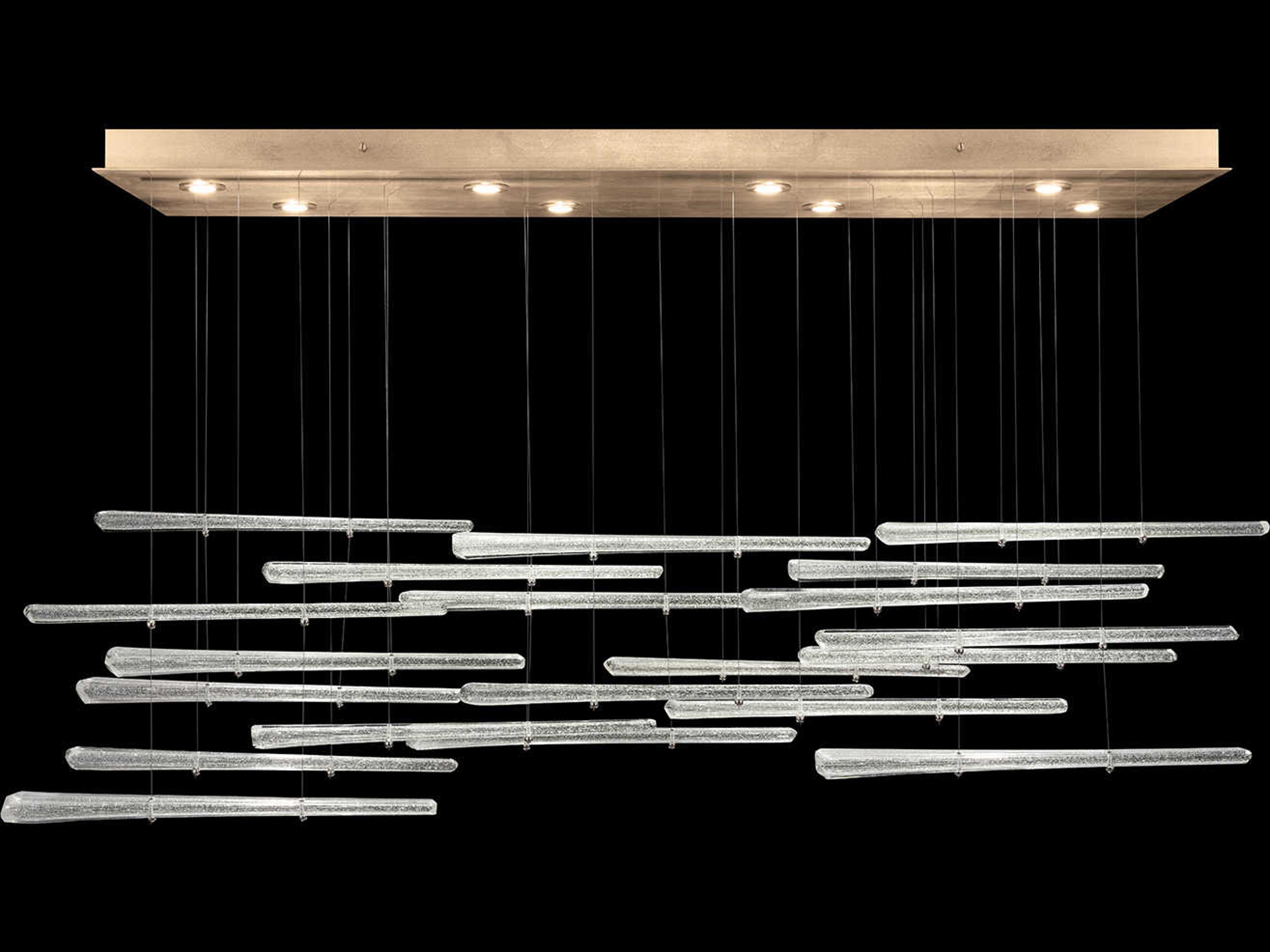 Fine Art Handcrafted Lighting Elevate 8-Light Gold Leaf Crystal Glass Island Pendant