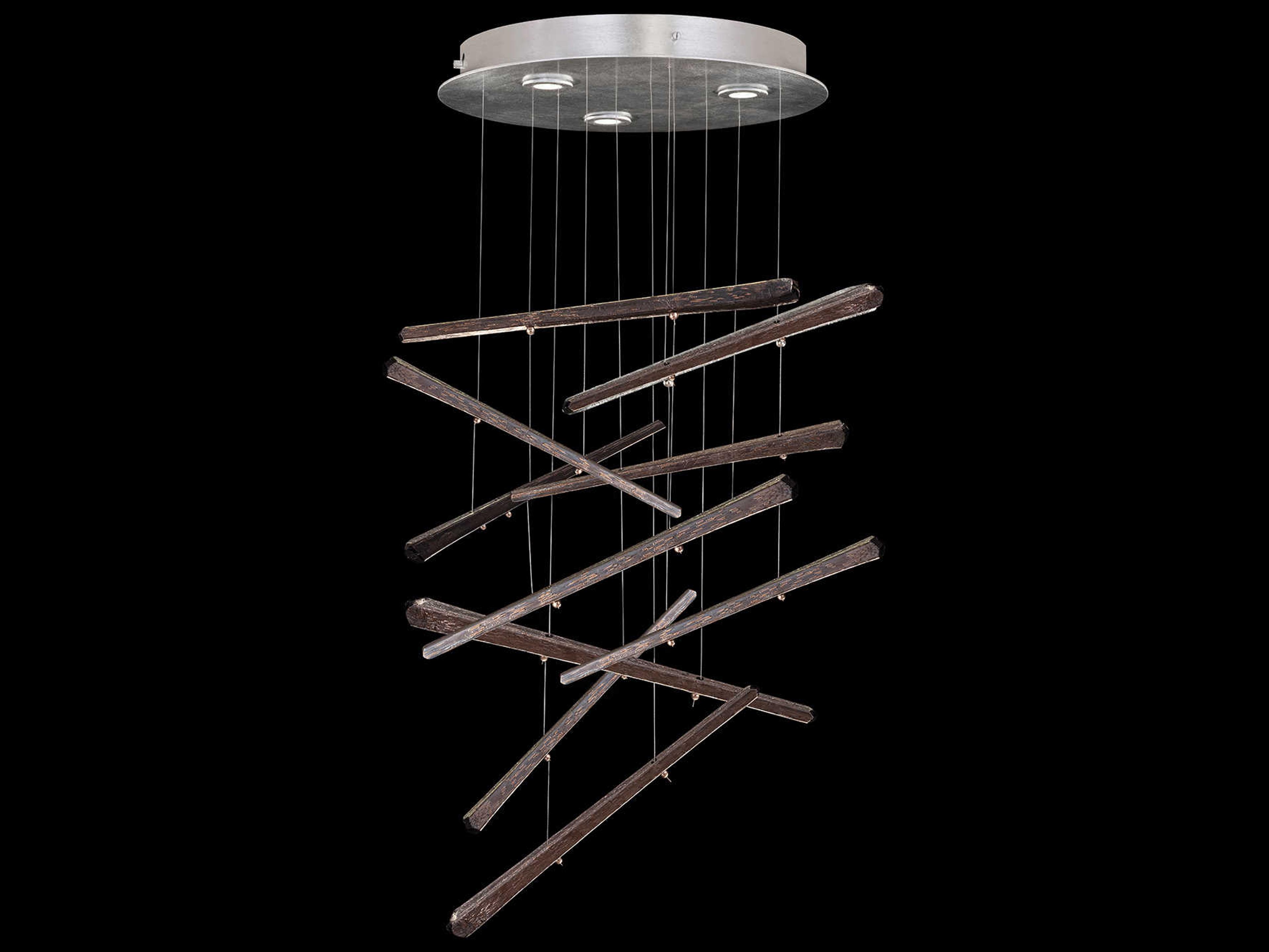 Fine Art Handcrafted Lighting Elevate 8-Light Silver Leaf Glass LED Pendant