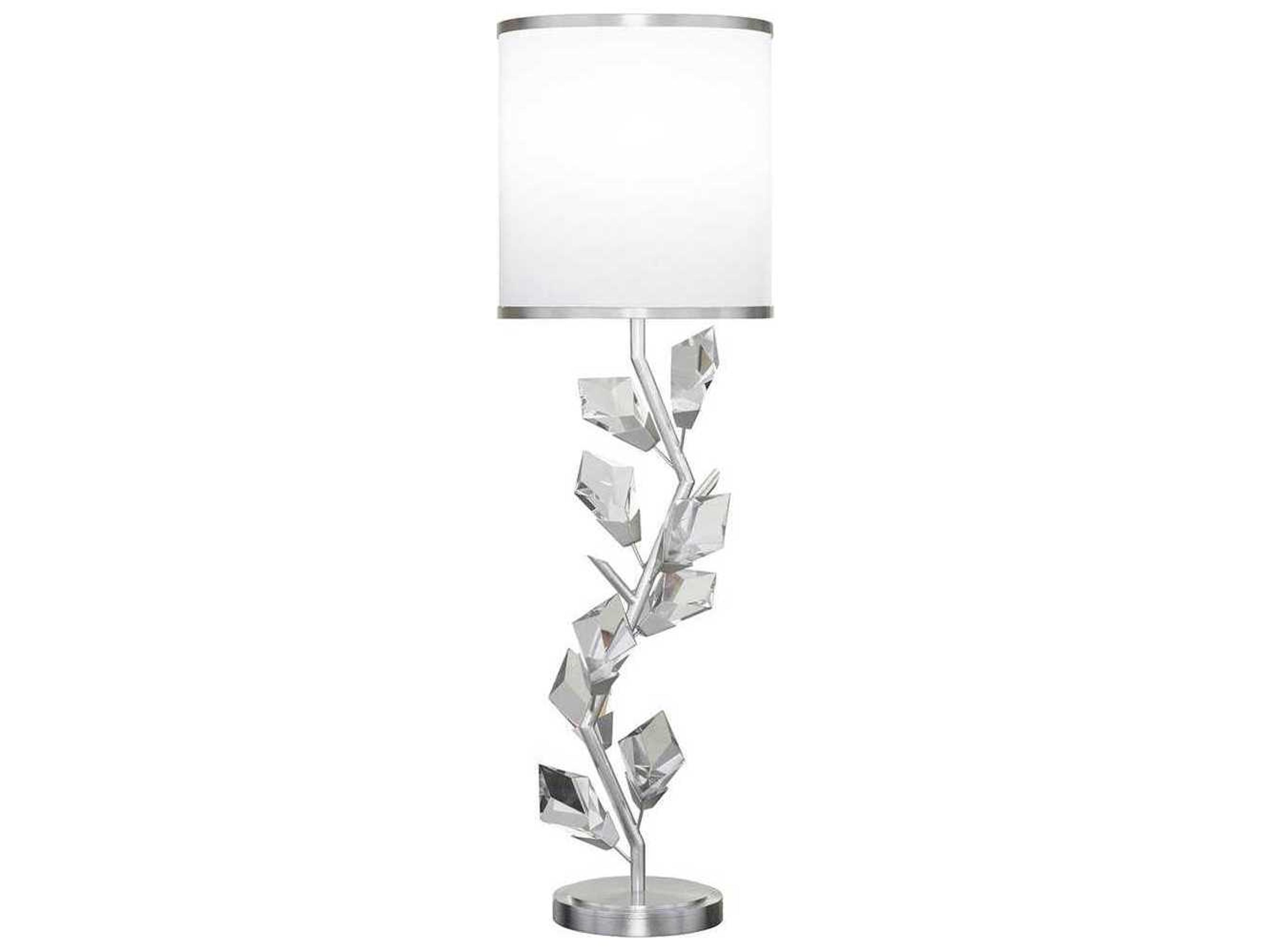 Fine Art Handcrafted Lighting Foret Silver Leaf Crystal LED Buffet Lamp