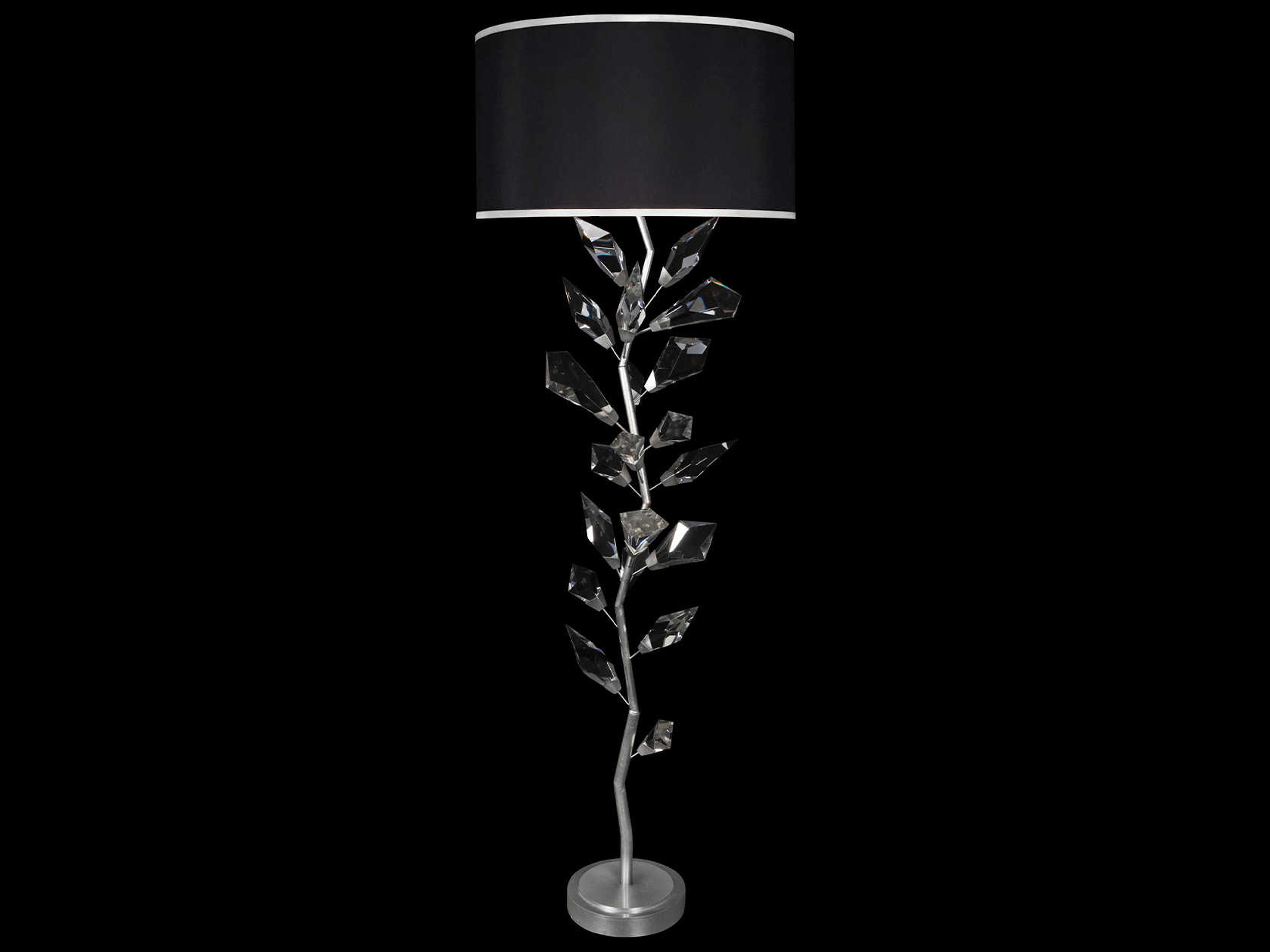 Fine Art Handcrafted Lighting Foret Silver Crystal Floor Lamp