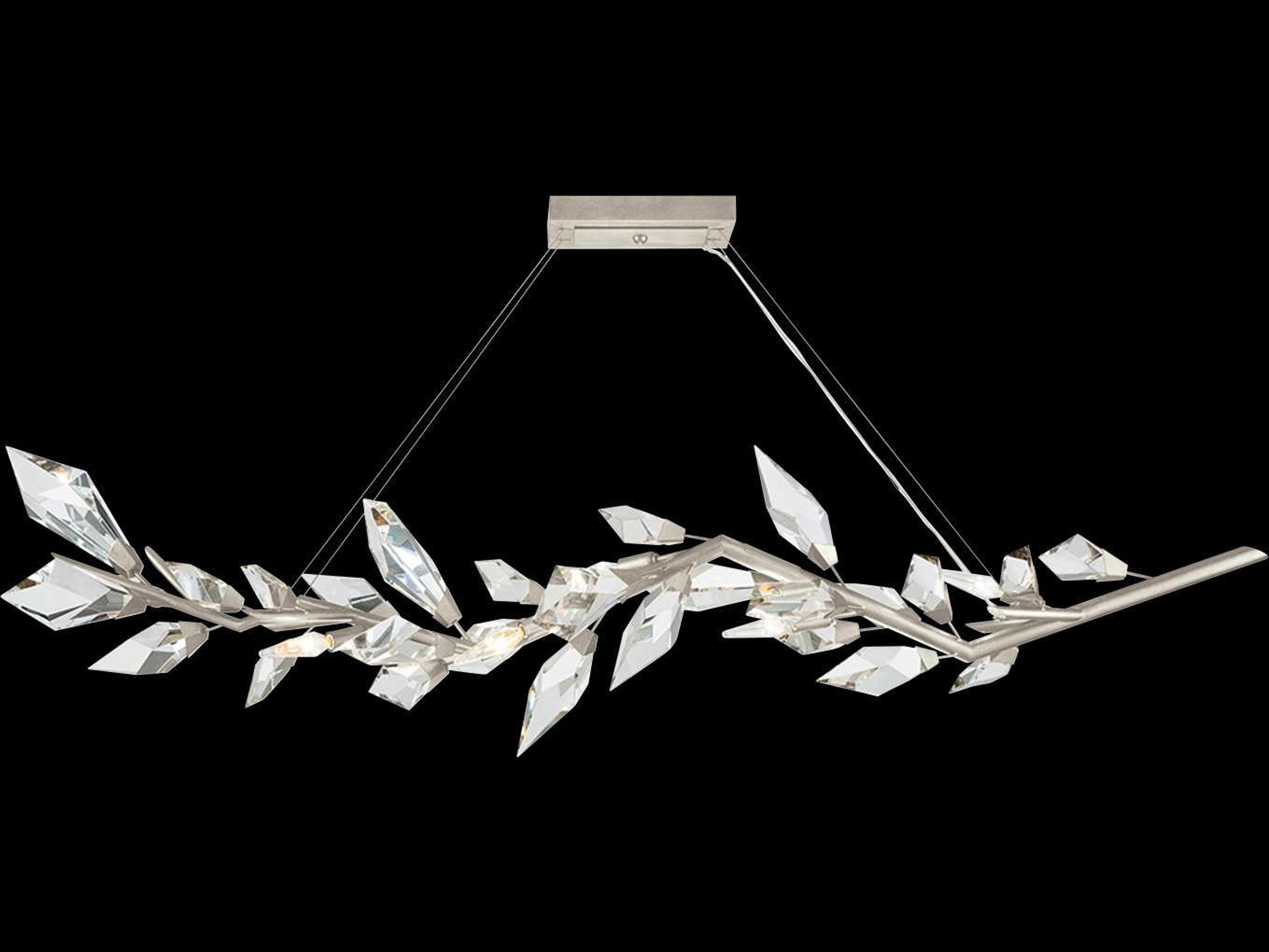Fine Art Handcrafted Lighting Foret 7-Light Silver Crystal Island Pendant