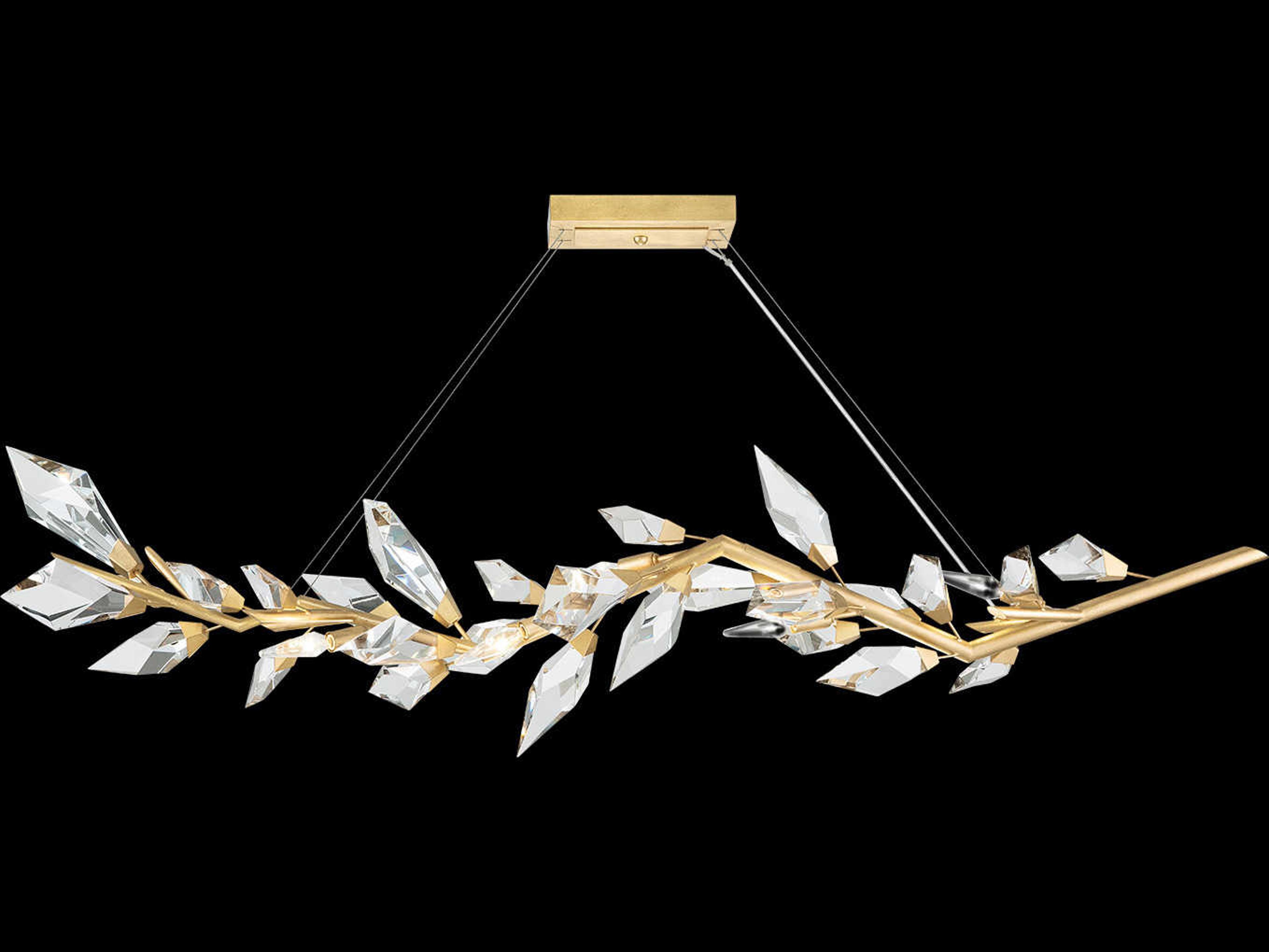 Fine Art Handcrafted Lighting Foret 7-Light Gold Crystal Island Pendant