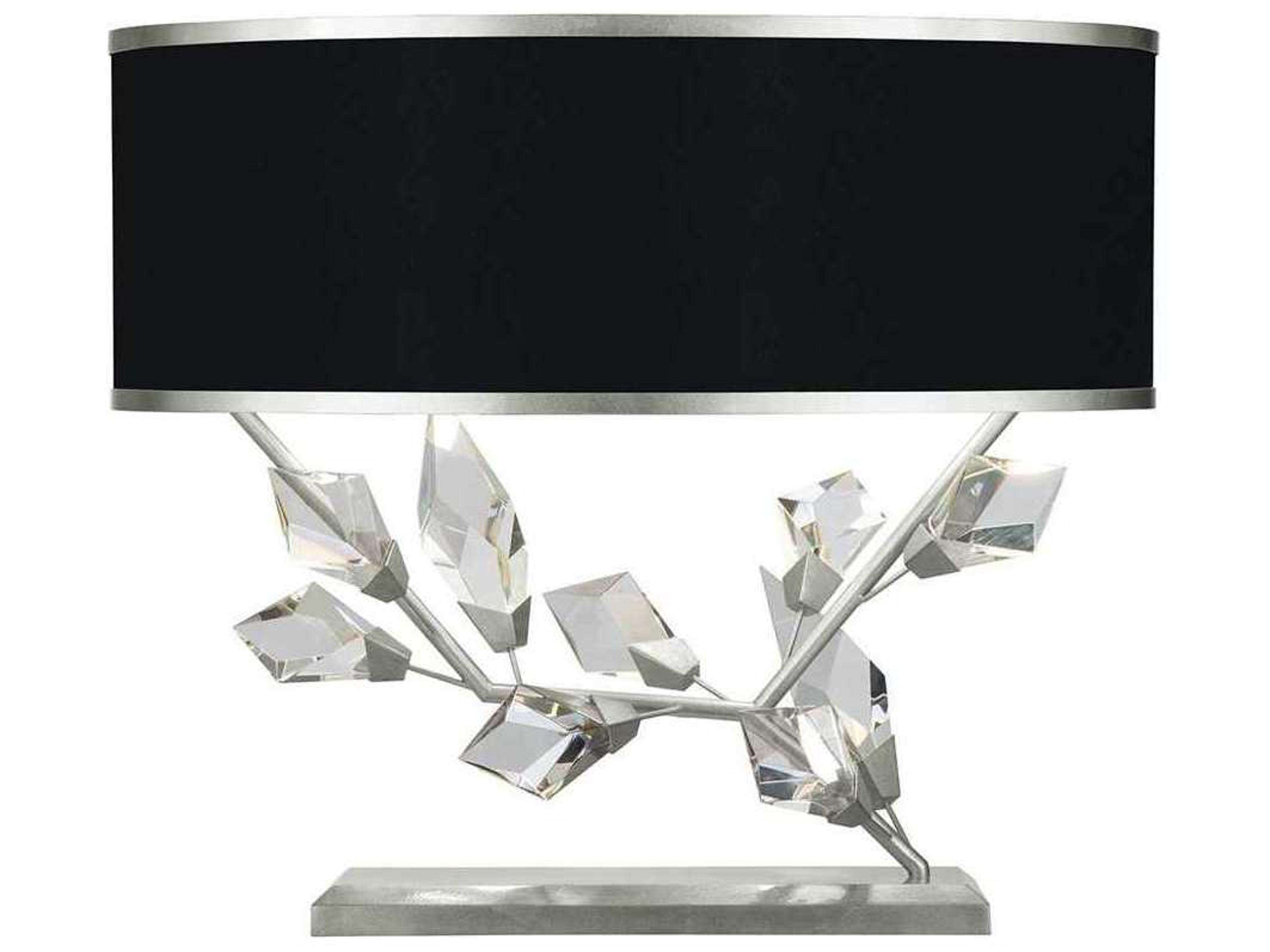 Fine Art Handcrafted Lighting Foret Silver Leaf Crystal LED Table Lamp
