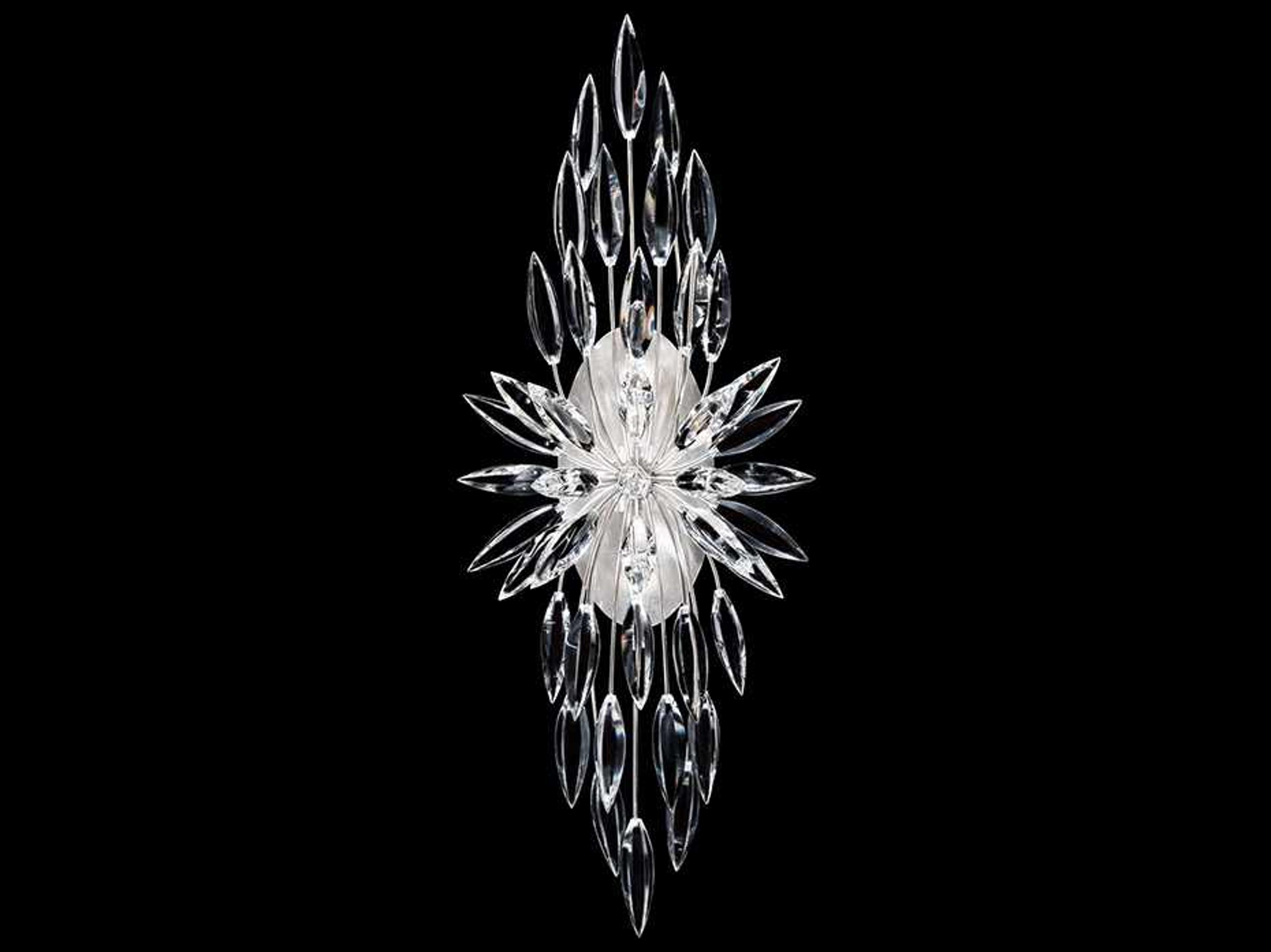 Fine Art Handcrafted Lighting Lily Buds 2-Light Silver Crystal Wall Sconce