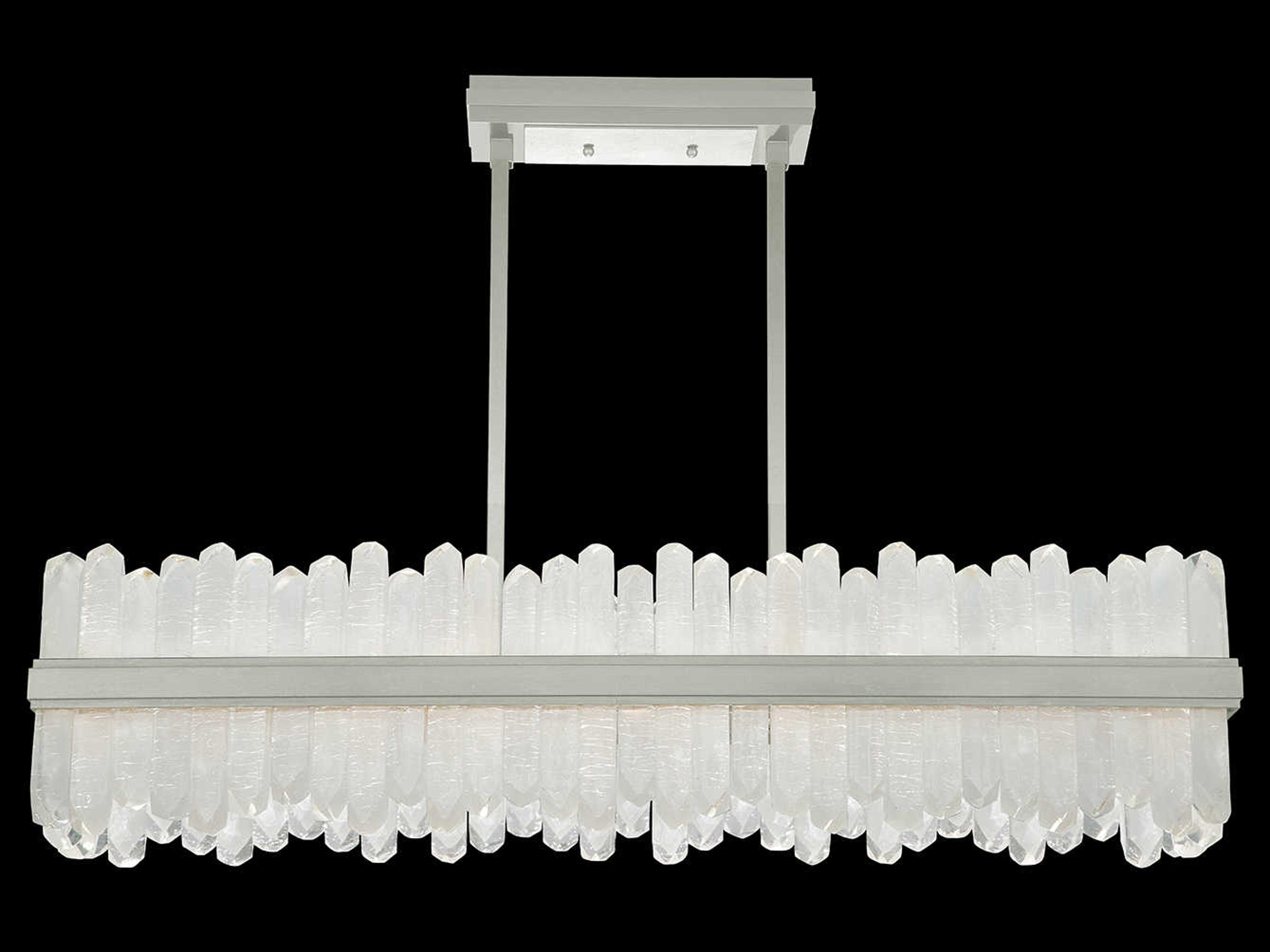 Fine Art Handcrafted Lighting Lior 48-Light Silver Glass LED Drum Island Pendant