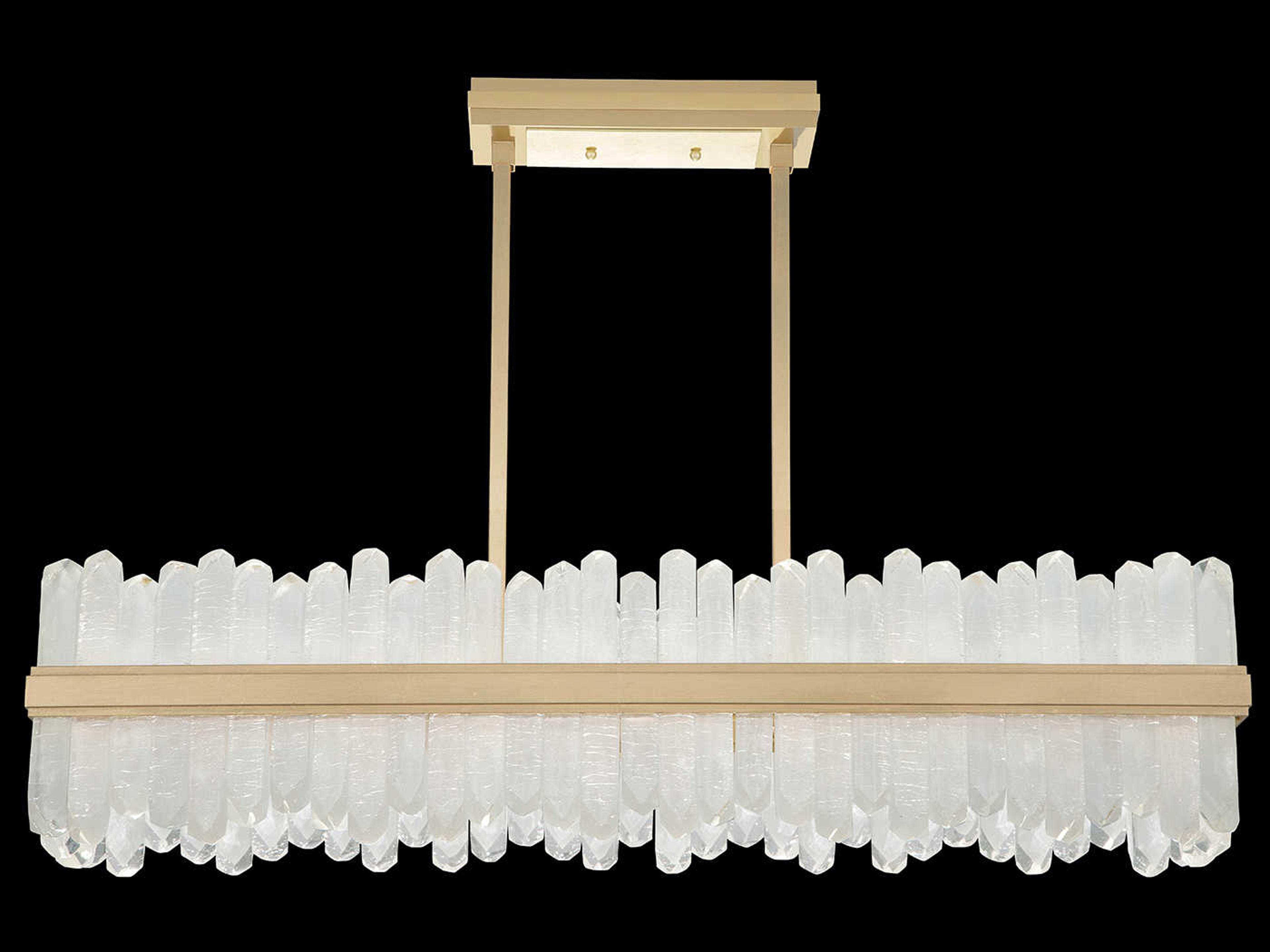 Fine Art Handcrafted Lighting Lior 48-Light Gold Glass LED Drum Island Pendant