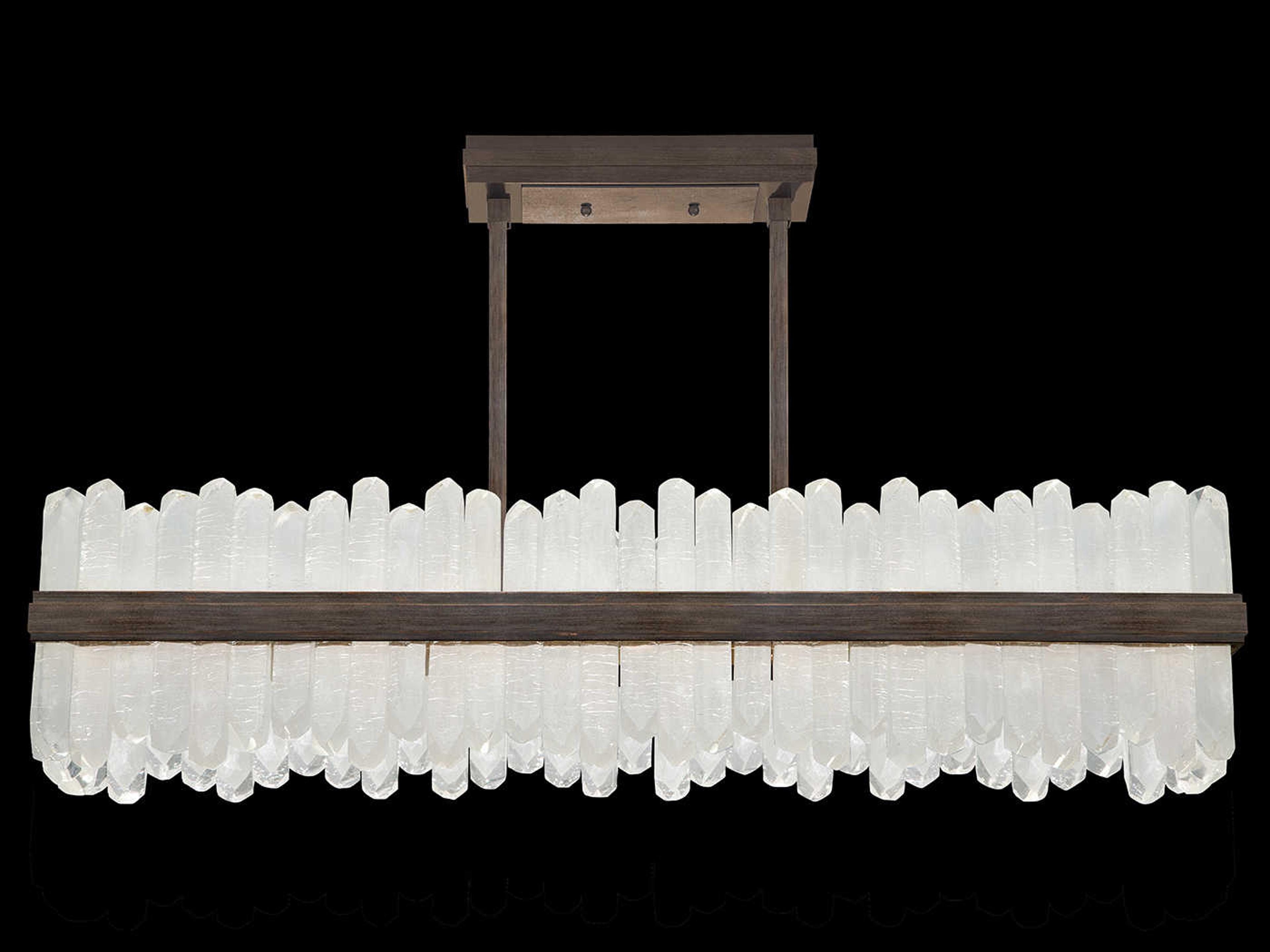 Fine Art Handcrafted Lighting Lior 48-Light Bronze Glass LED Drum Island Pendant