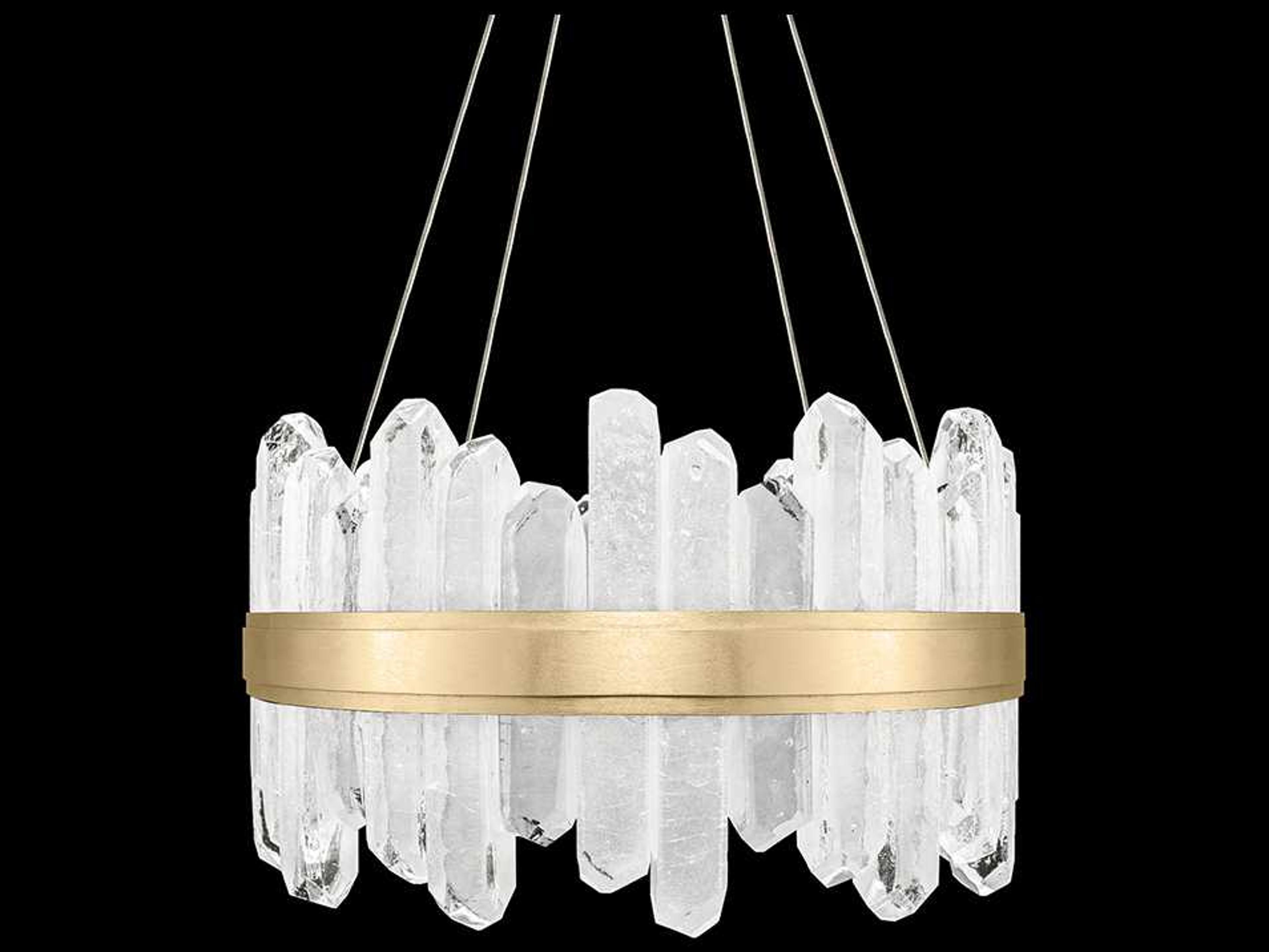 Fine Art Handcrafted Lighting Lior 24-Light Gold Glass LED Drum Pendant