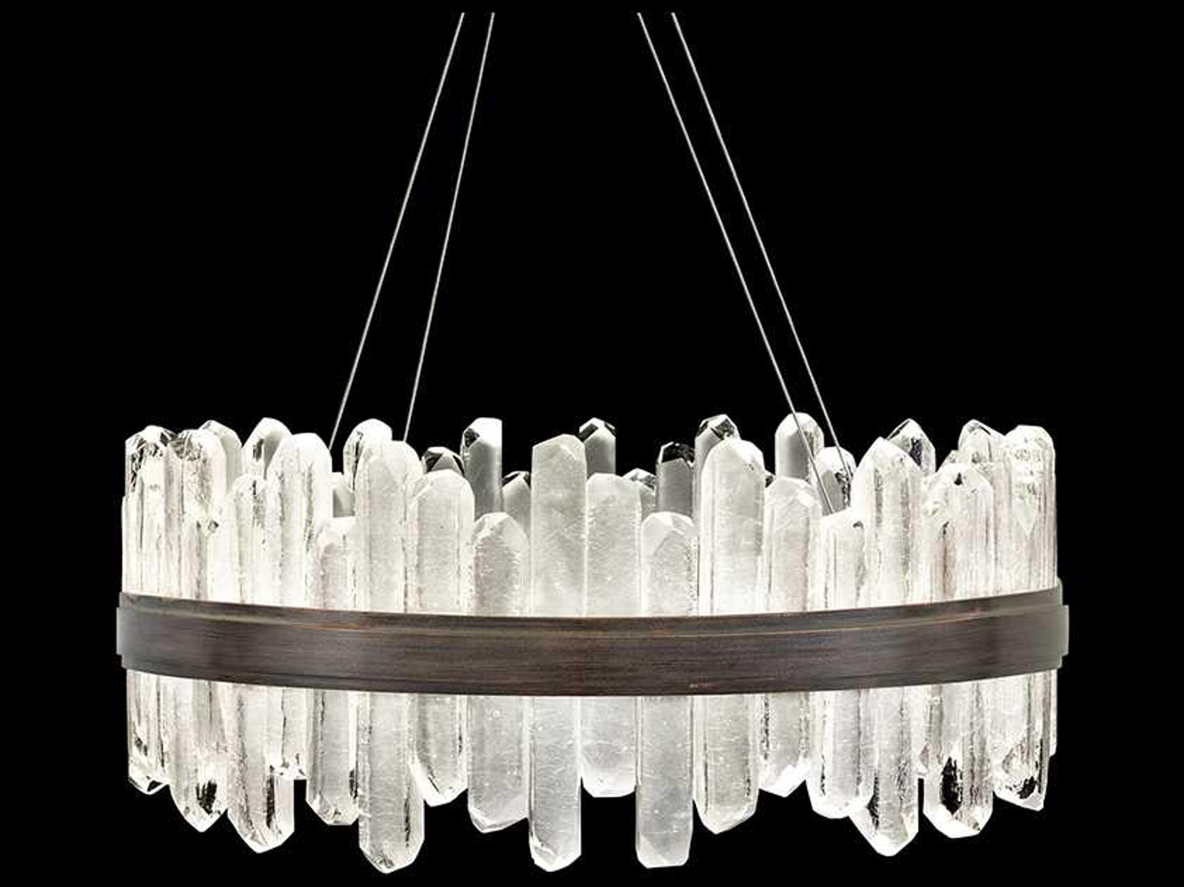 Fine Art Handcrafted Lighting Lior 40-Light Patinated Bronze Glass LED Pendant